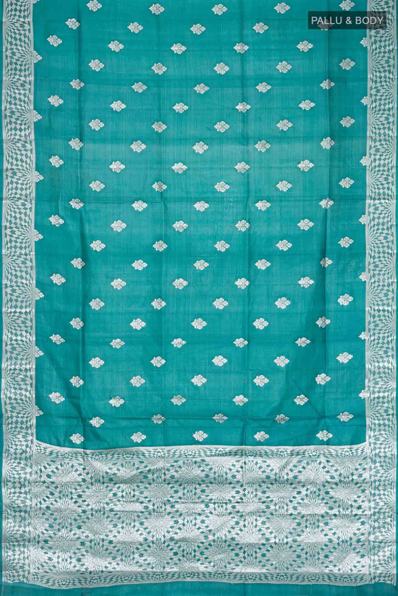 Green Banarasi Tussar Silk Saree