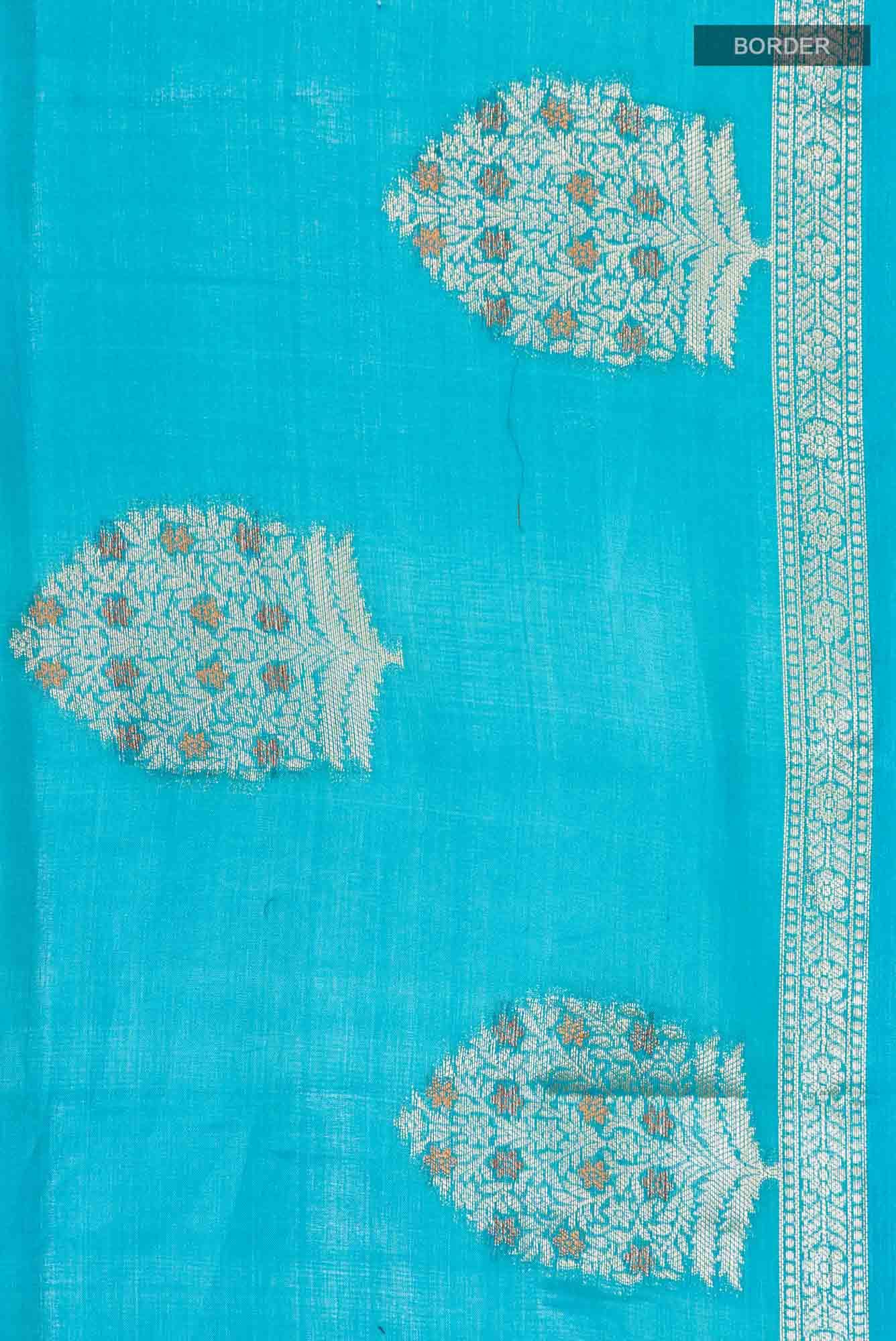 Blue Banarasi Tussar Silk Saree