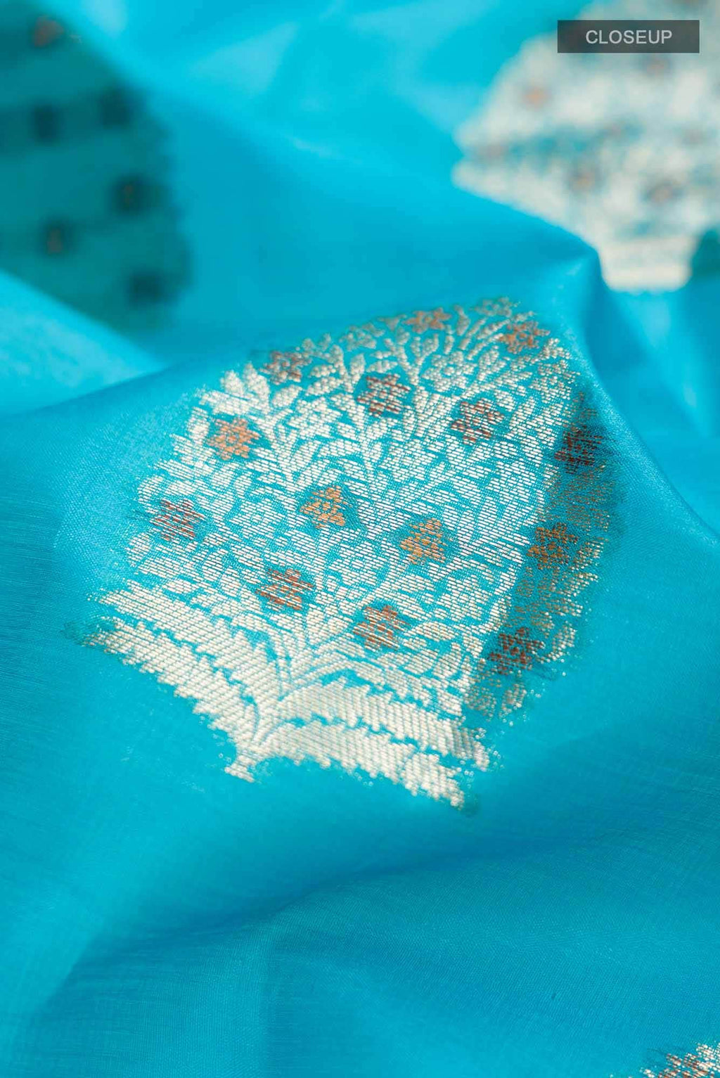 Blue Banarasi Tussar Silk Saree