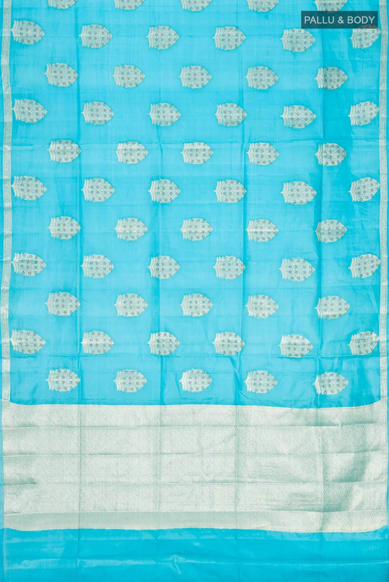 Blue Banarasi Tussar Silk Saree