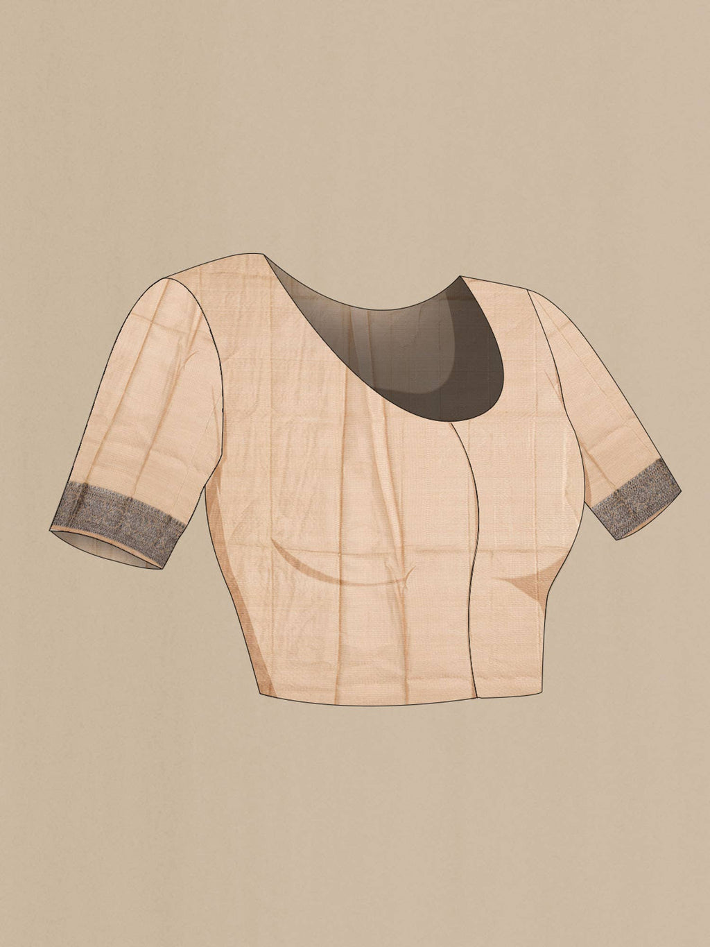 Beige Banarasi Tussar Silk Saree