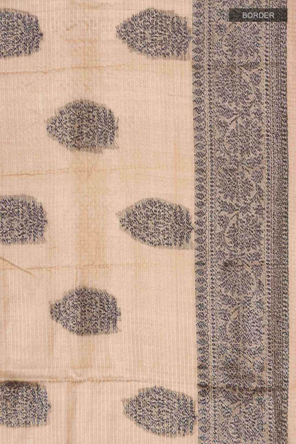 Beige Banarasi Tussar Silk Saree
