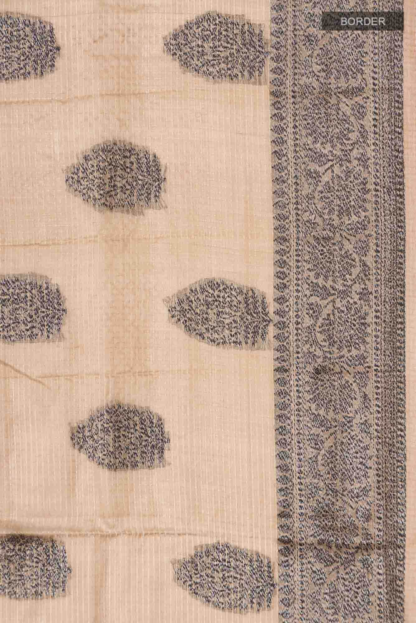 Beige Banarasi Tussar Silk Saree