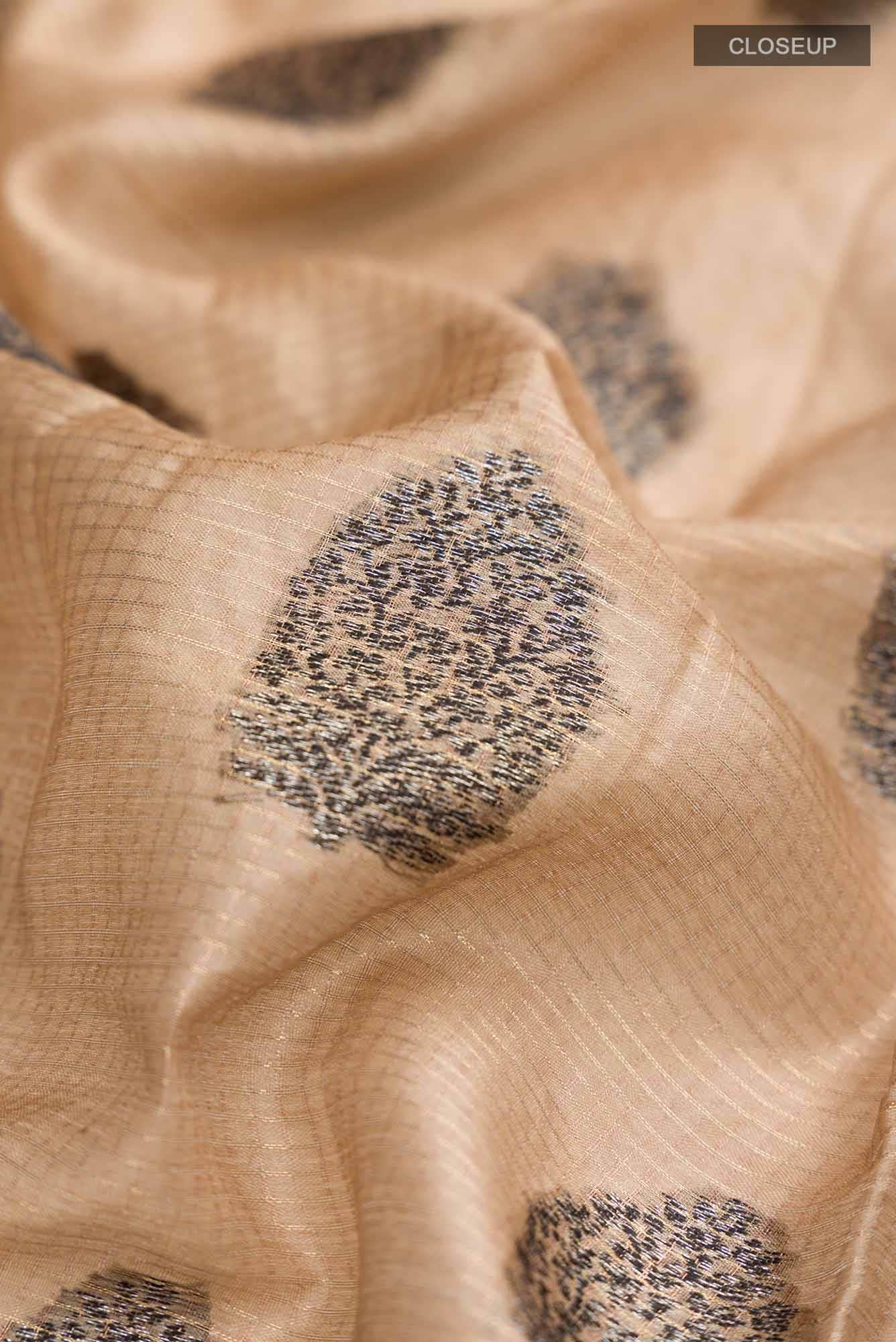 Beige Banarasi Tussar Silk Saree