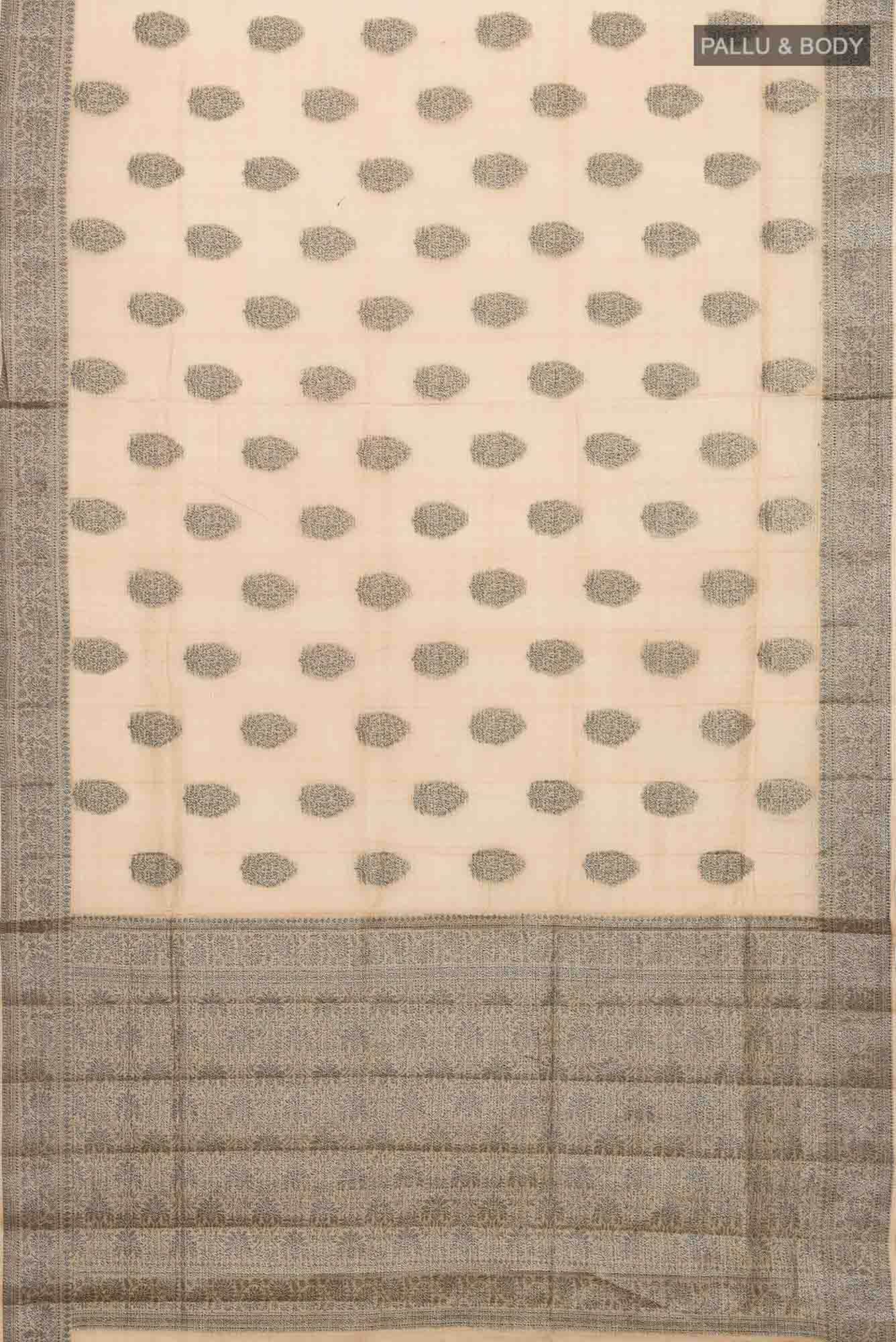 Beige Banarasi Tussar Silk Saree