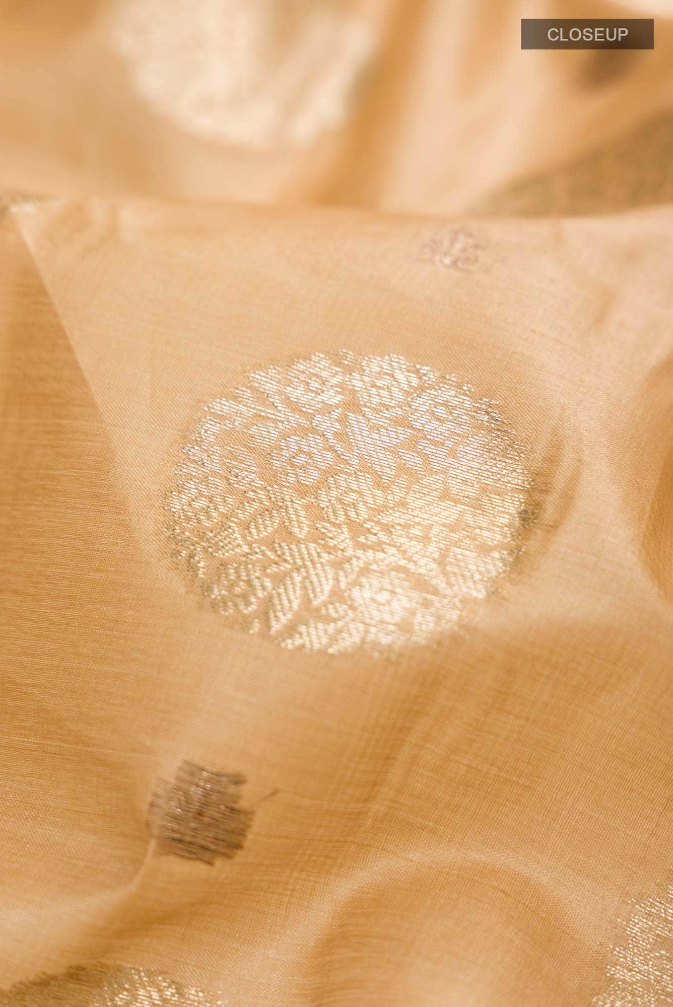Gold Banarasi Tussar Silk Saree