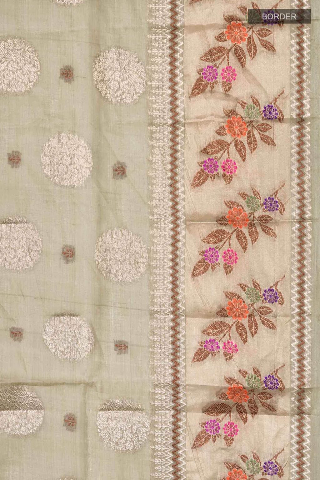 Beige Banarasi Raw Silk Saree