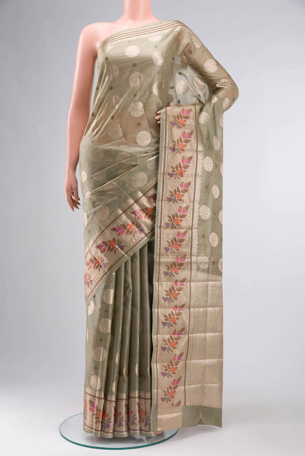 Beige Banarasi Raw Silk Saree