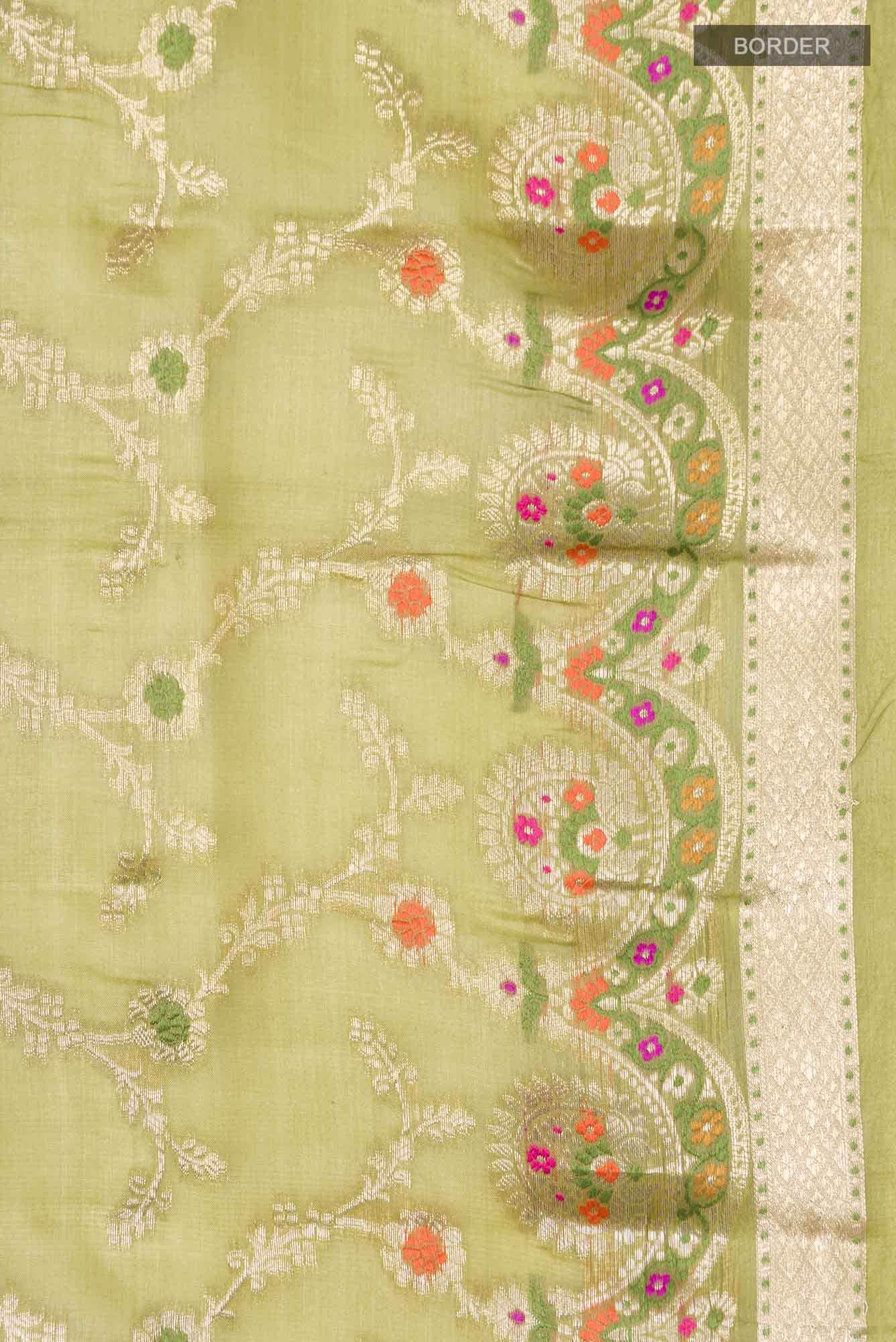 Beige Banarasi Tussar Silk Saree