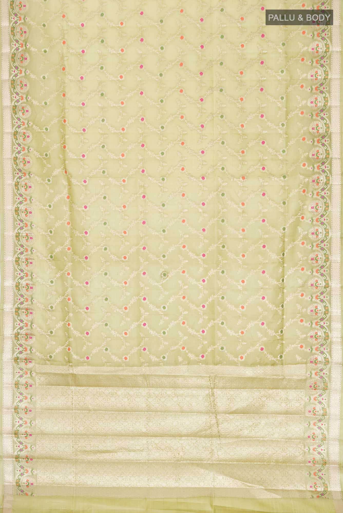 Beige Banarasi Tussar Silk Saree