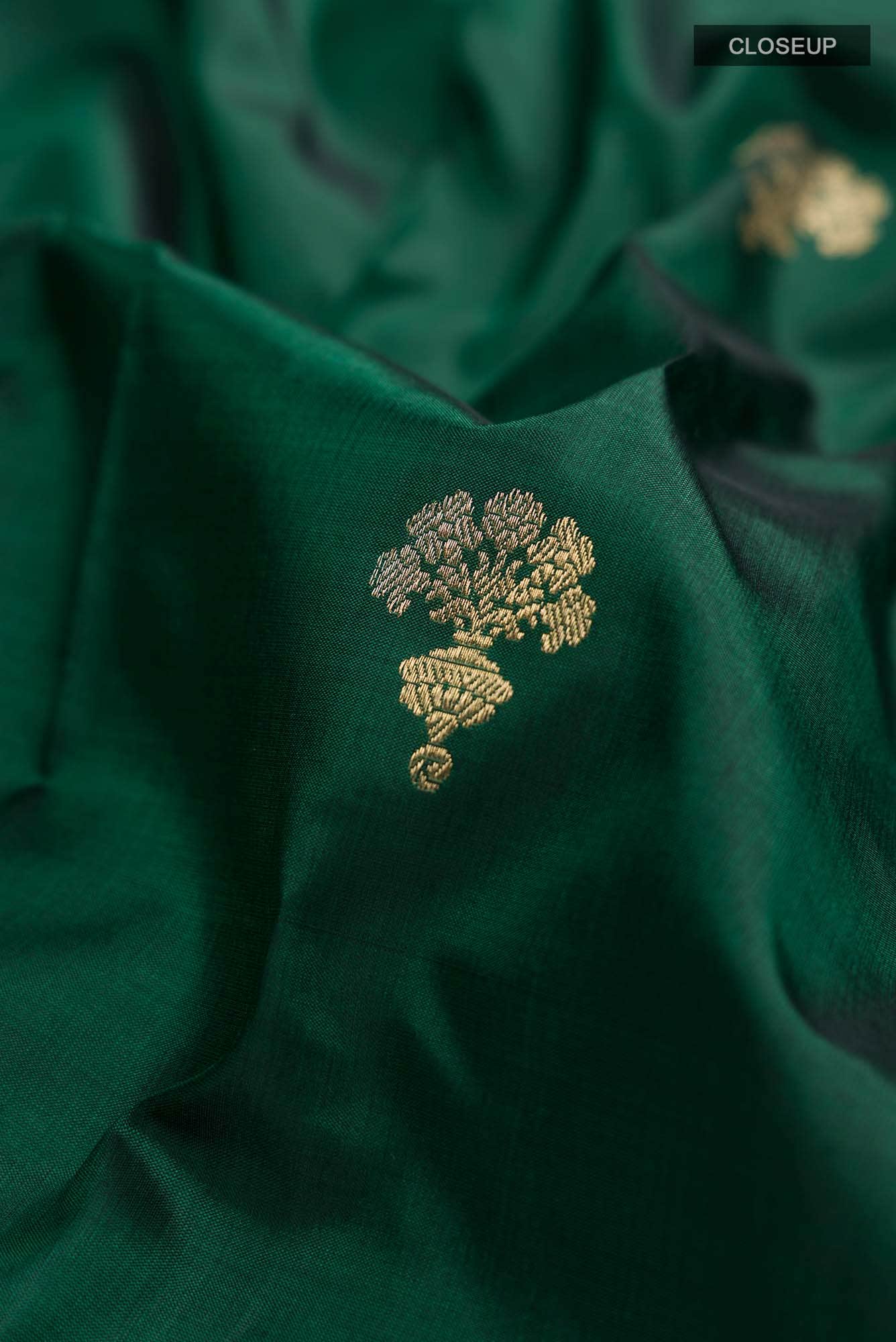 Green Banarasi Katan Silk Saree