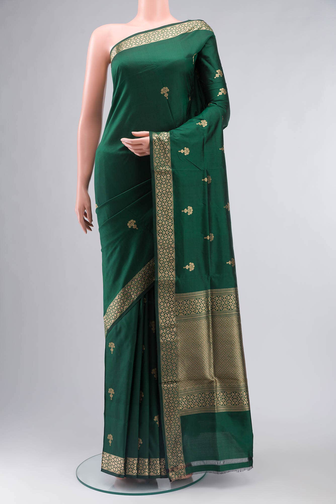Green Banarasi Katan Silk Saree