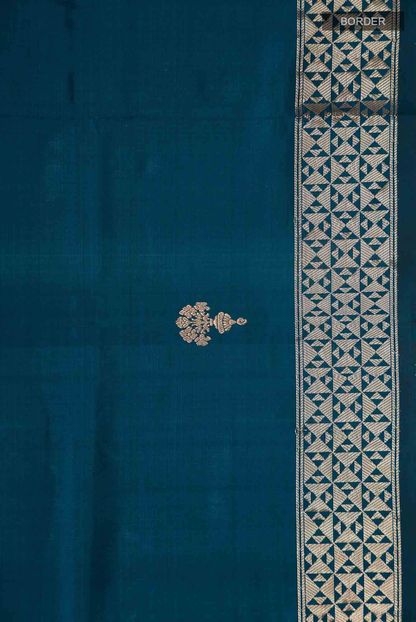 Blue Banarasi Katan Silk Saree