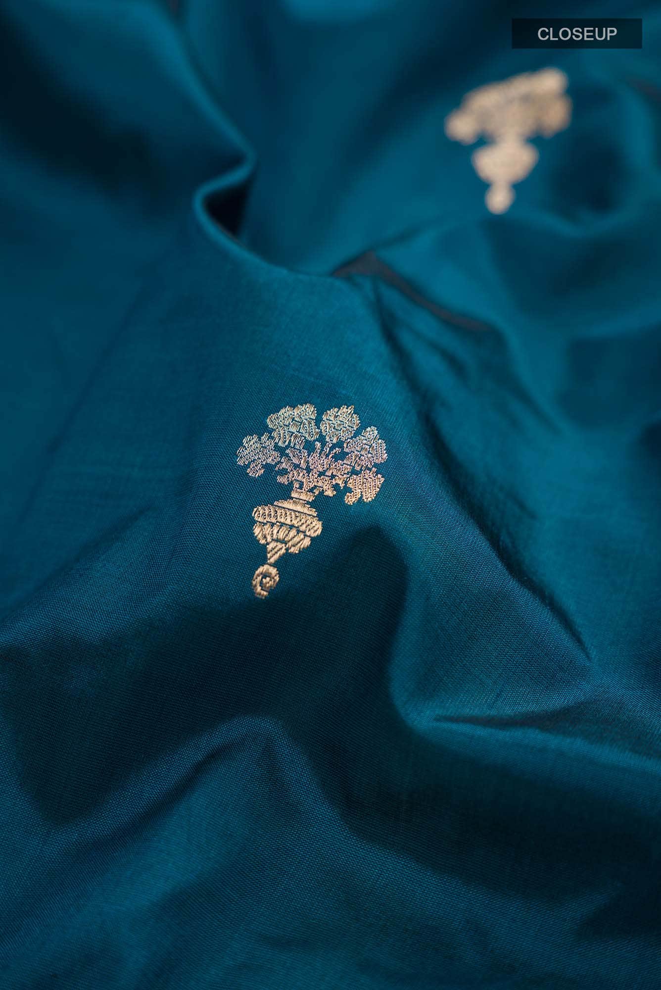 Blue Banarasi Katan Silk Saree