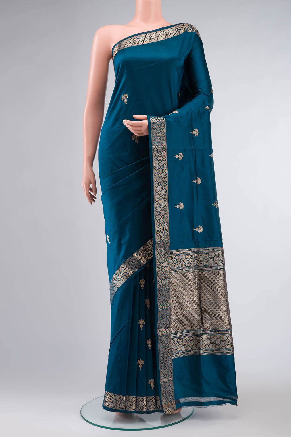 Blue Banarasi Katan Silk Saree