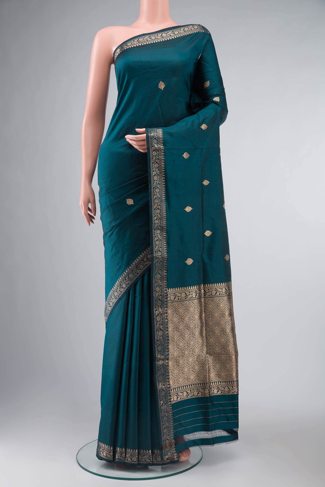 Blue Banarasi Katan Silk Saree