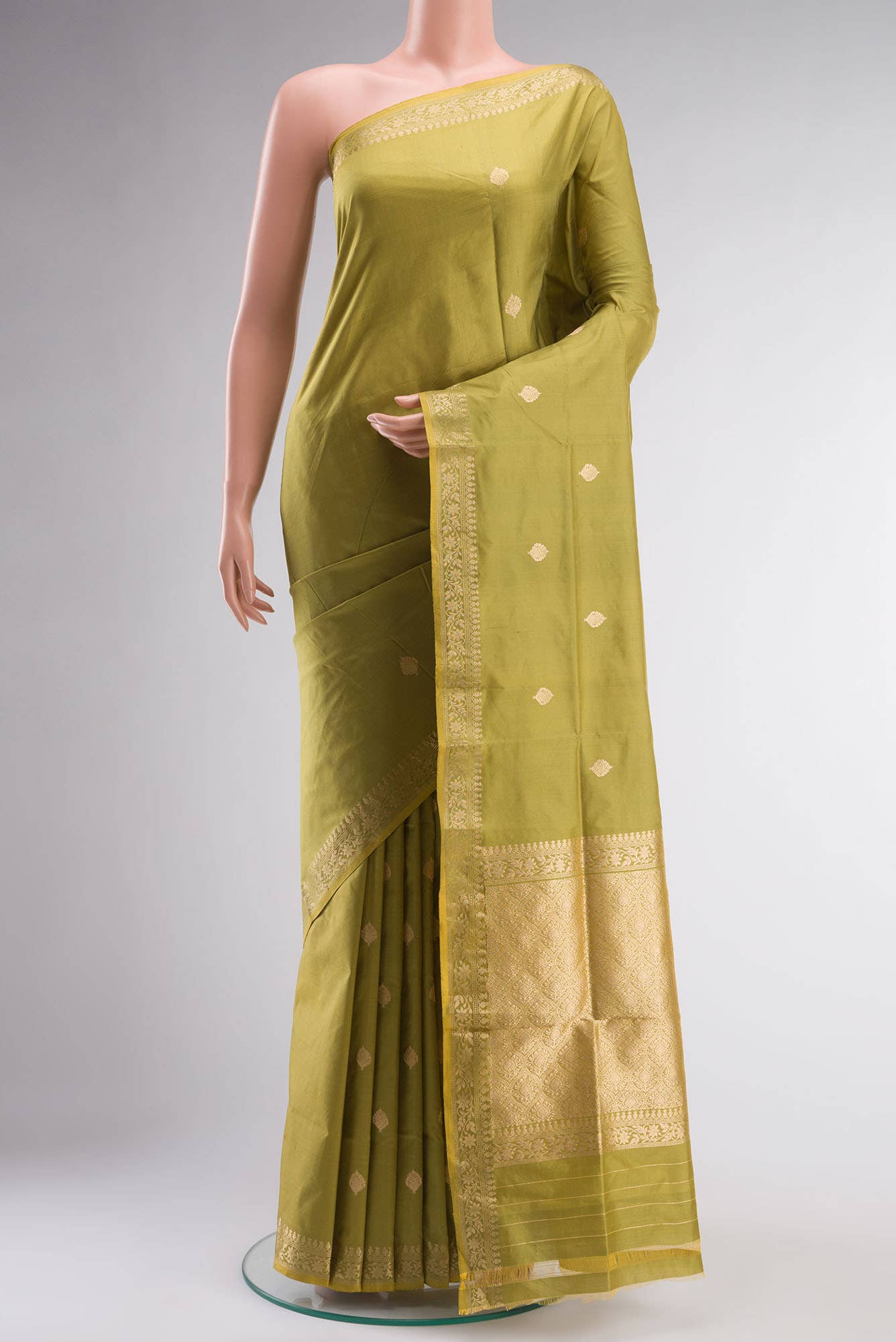 Green Banarasi Katan Silk Saree