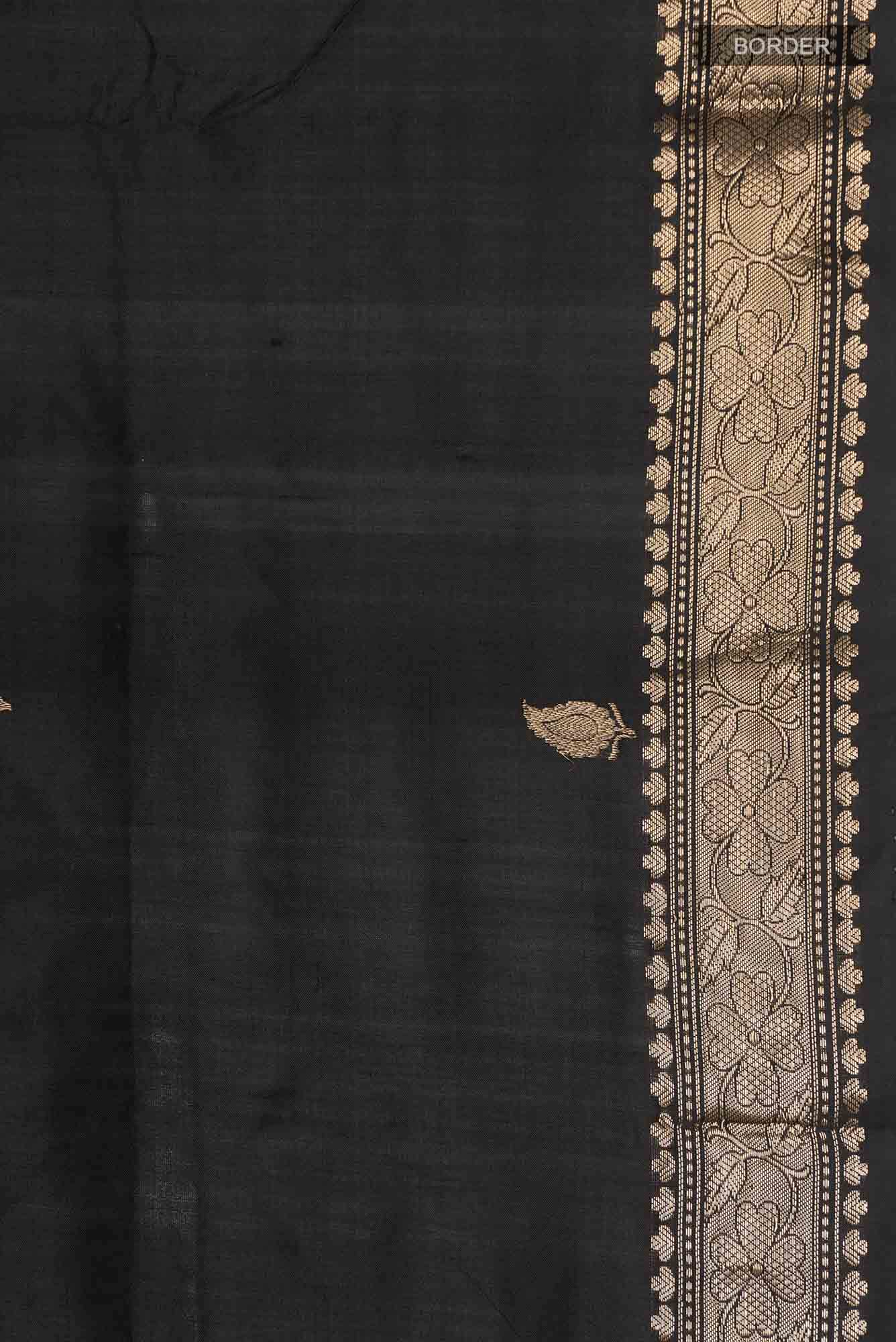 Black Banarasi Katan Silk Saree