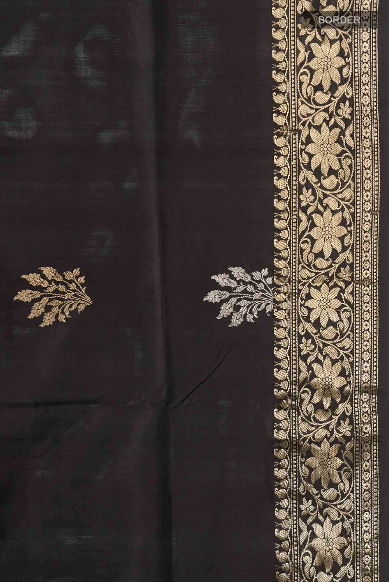 Black Banarasi Katan Silk Saree
