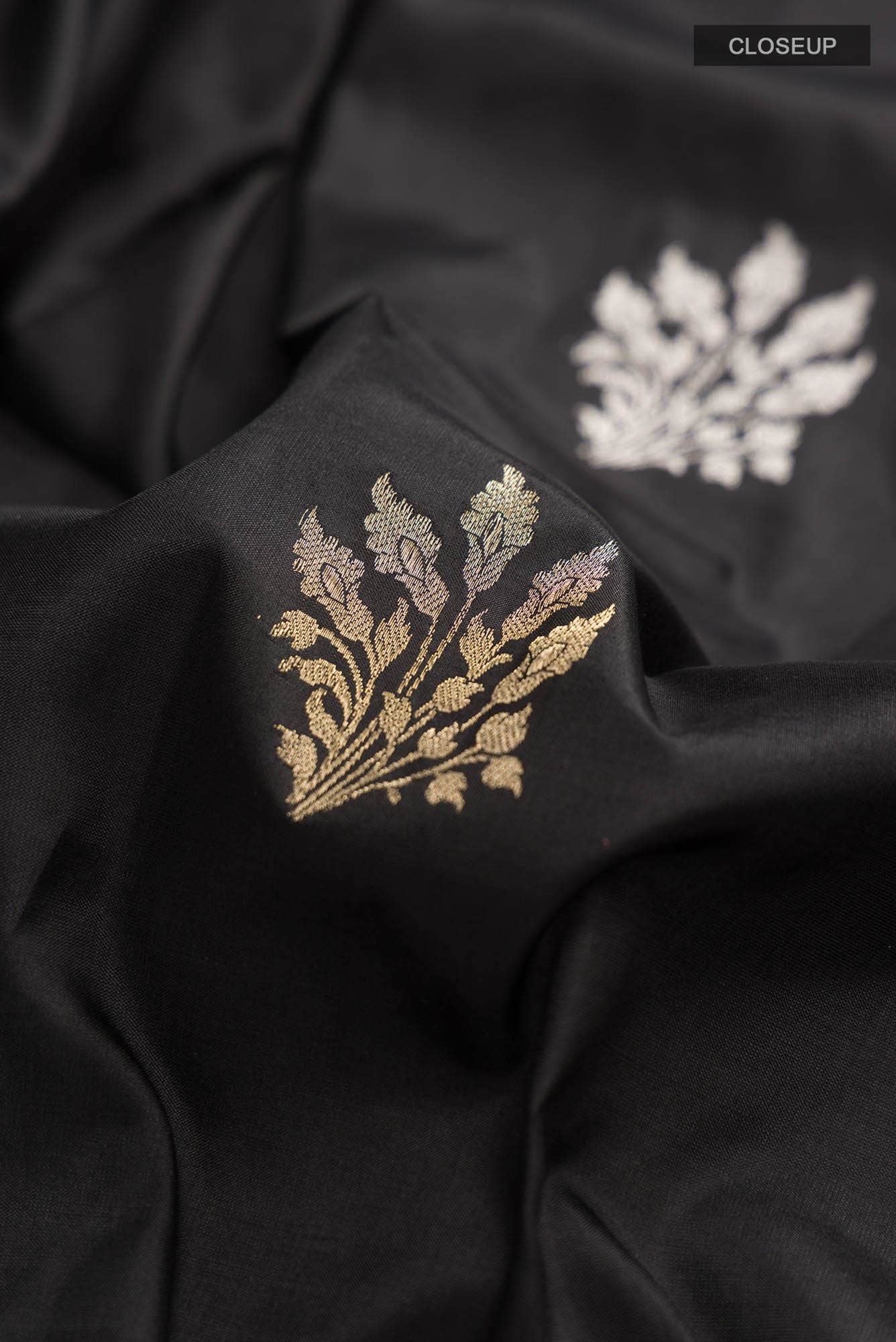 Black Banarasi Katan Silk Saree