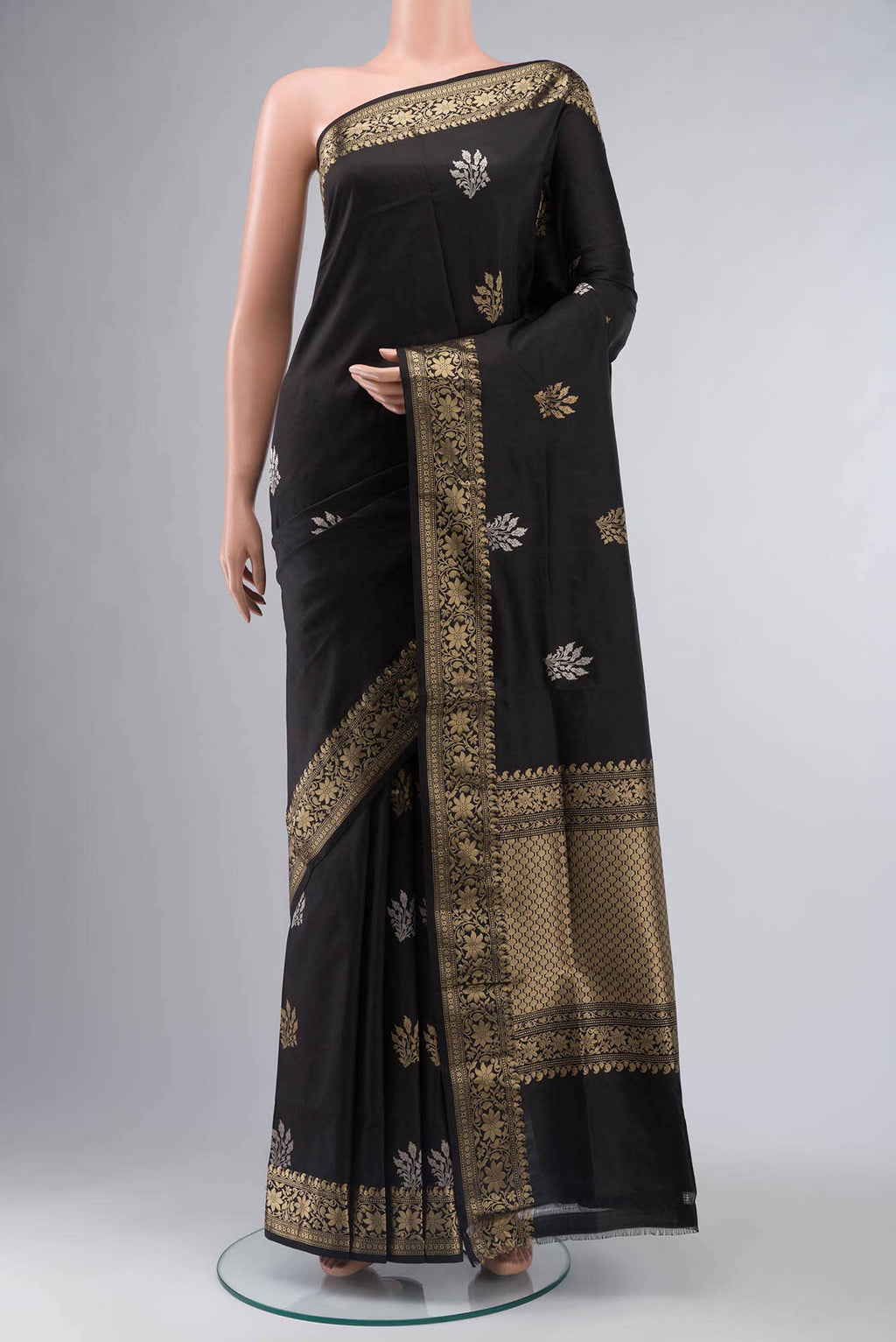 Black Banarasi Katan Silk Saree