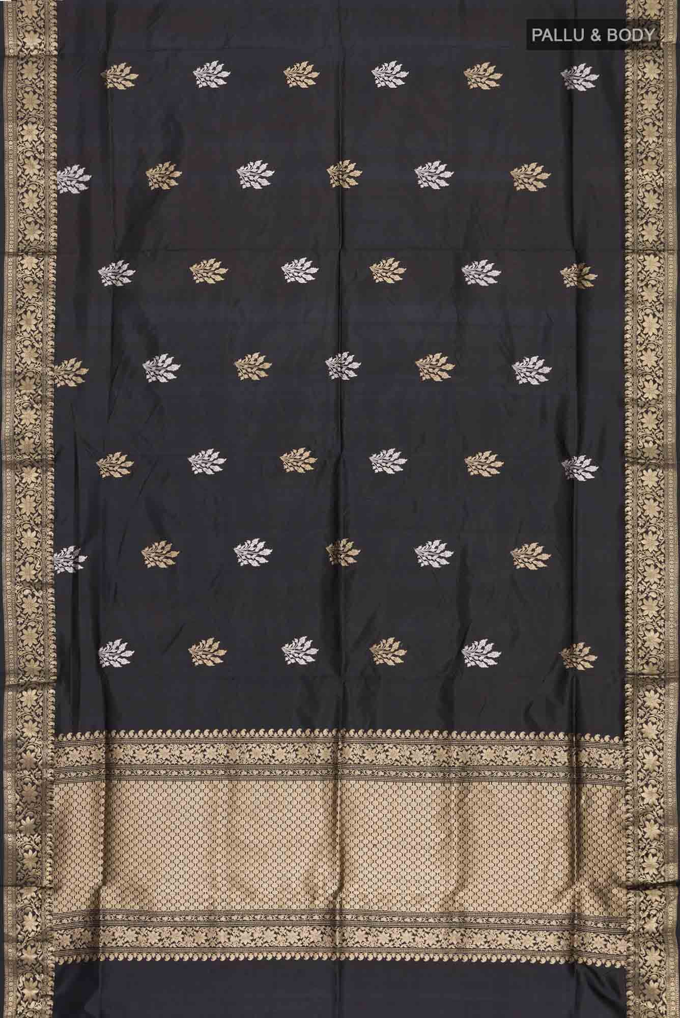 Black Banarasi Katan Silk Saree