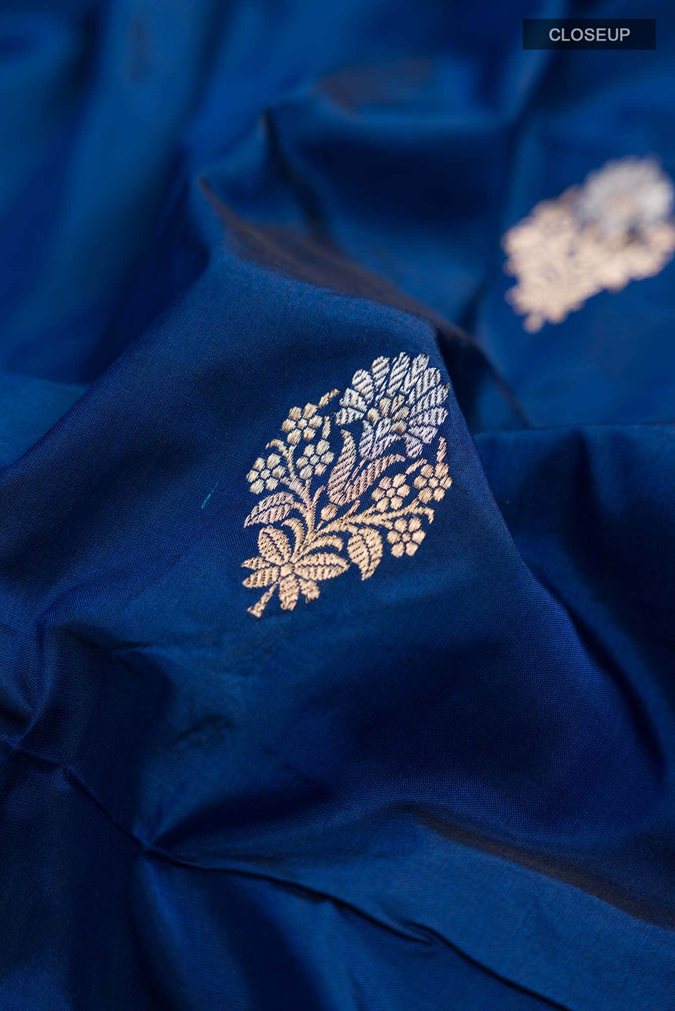 Blue Banarasi Katan Silk Saree