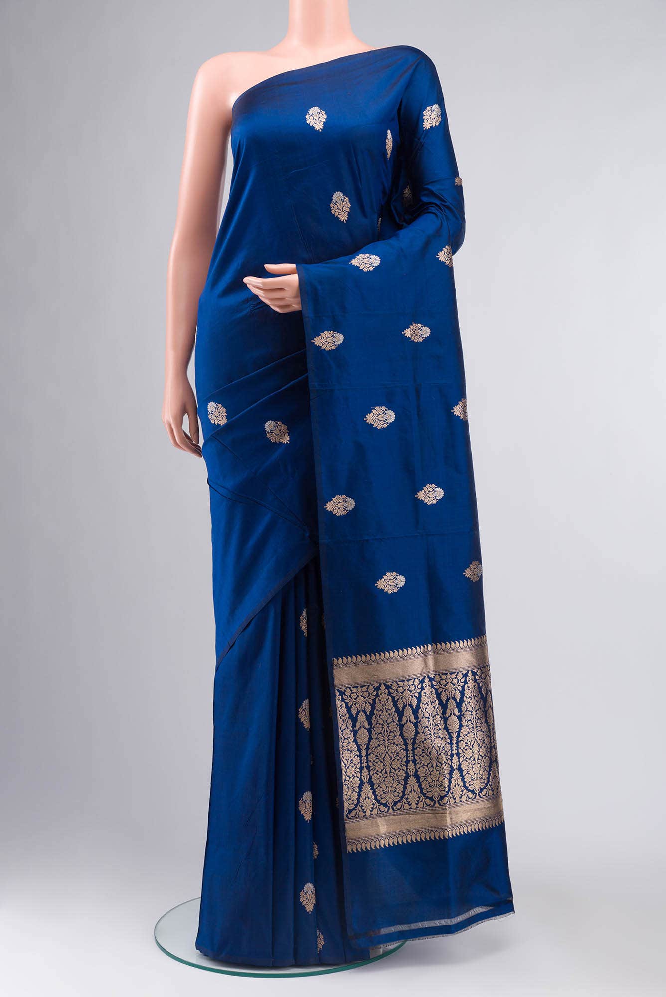 Blue Banarasi Katan Silk Saree