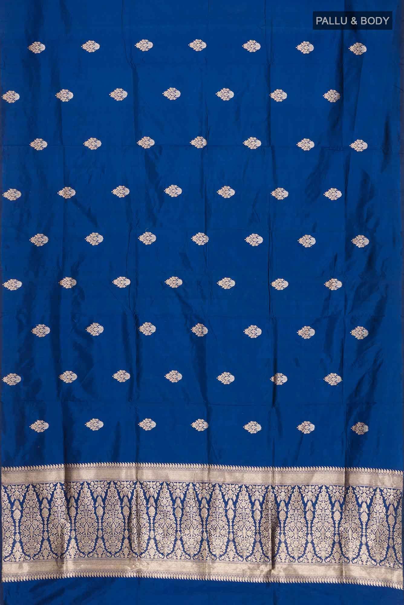 Blue Banarasi Katan Silk Saree