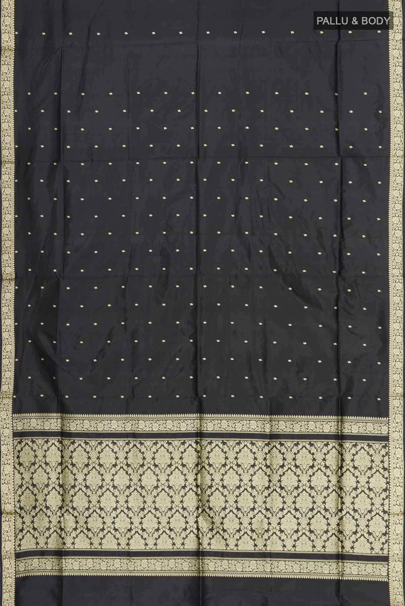Black Banarasi Katan Silk Saree