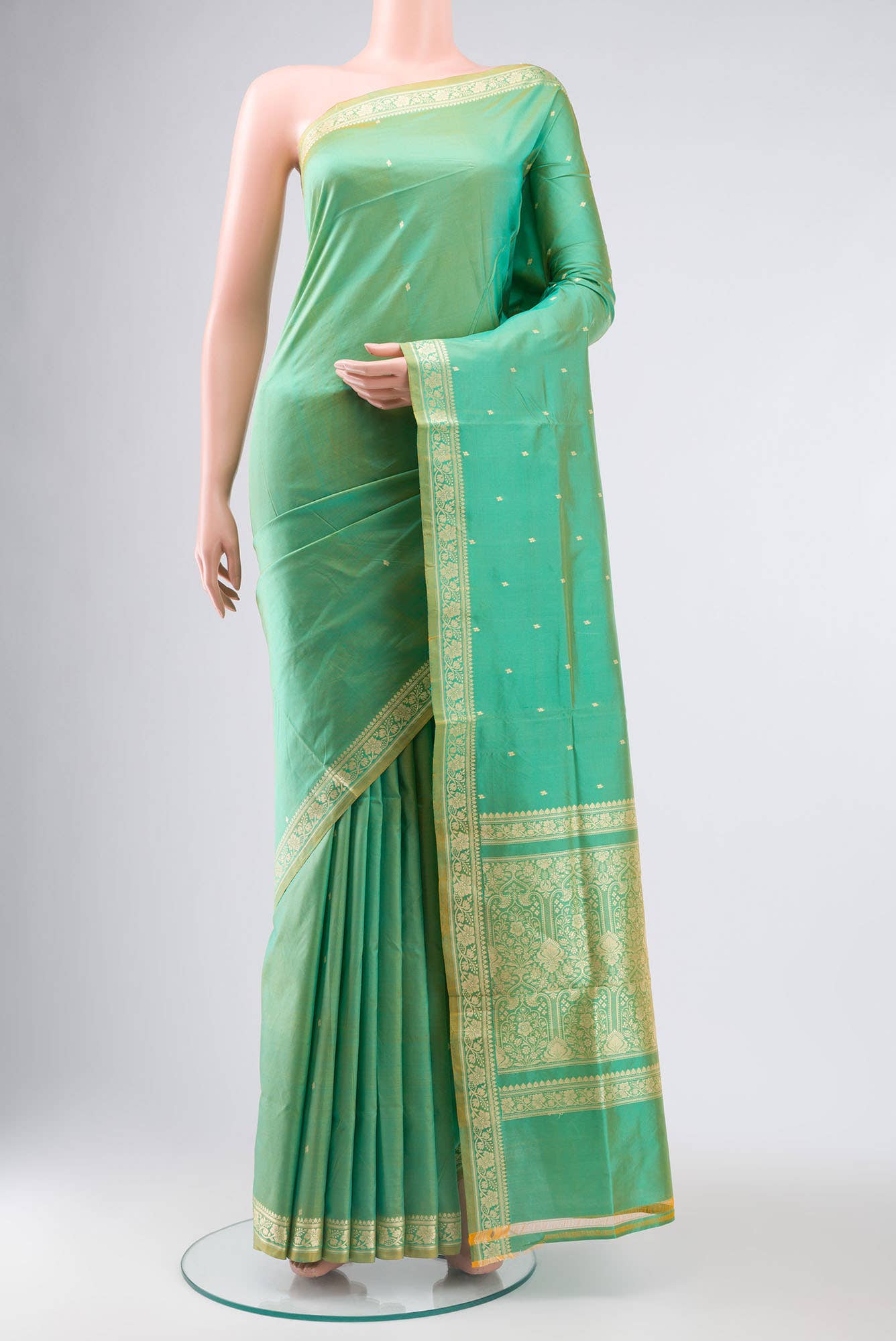 Green Banarasi Katan Silk Saree