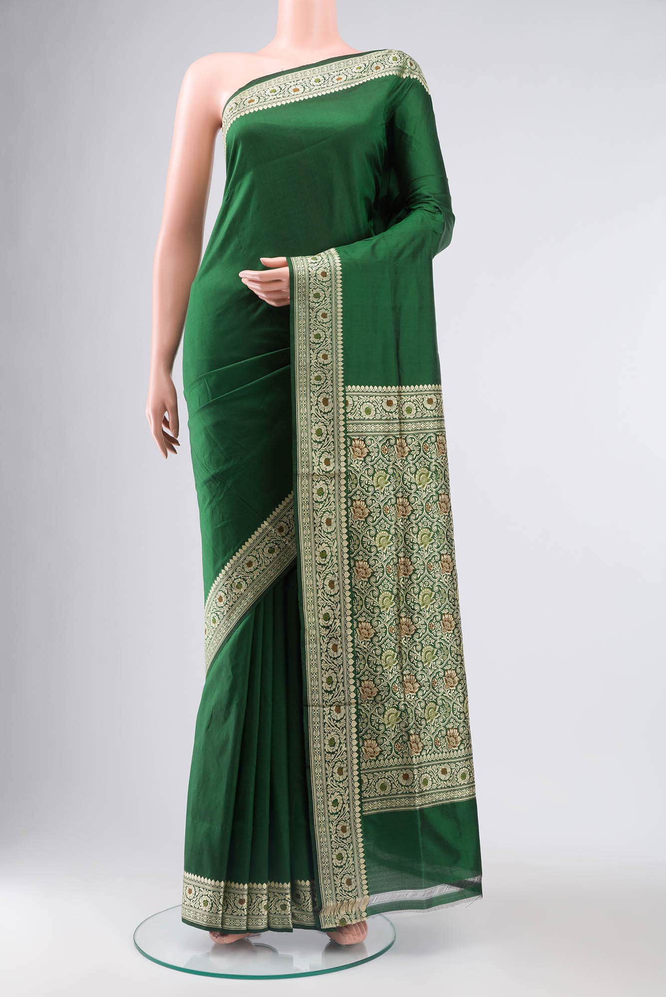 Green Banarasi Katan Silk Saree