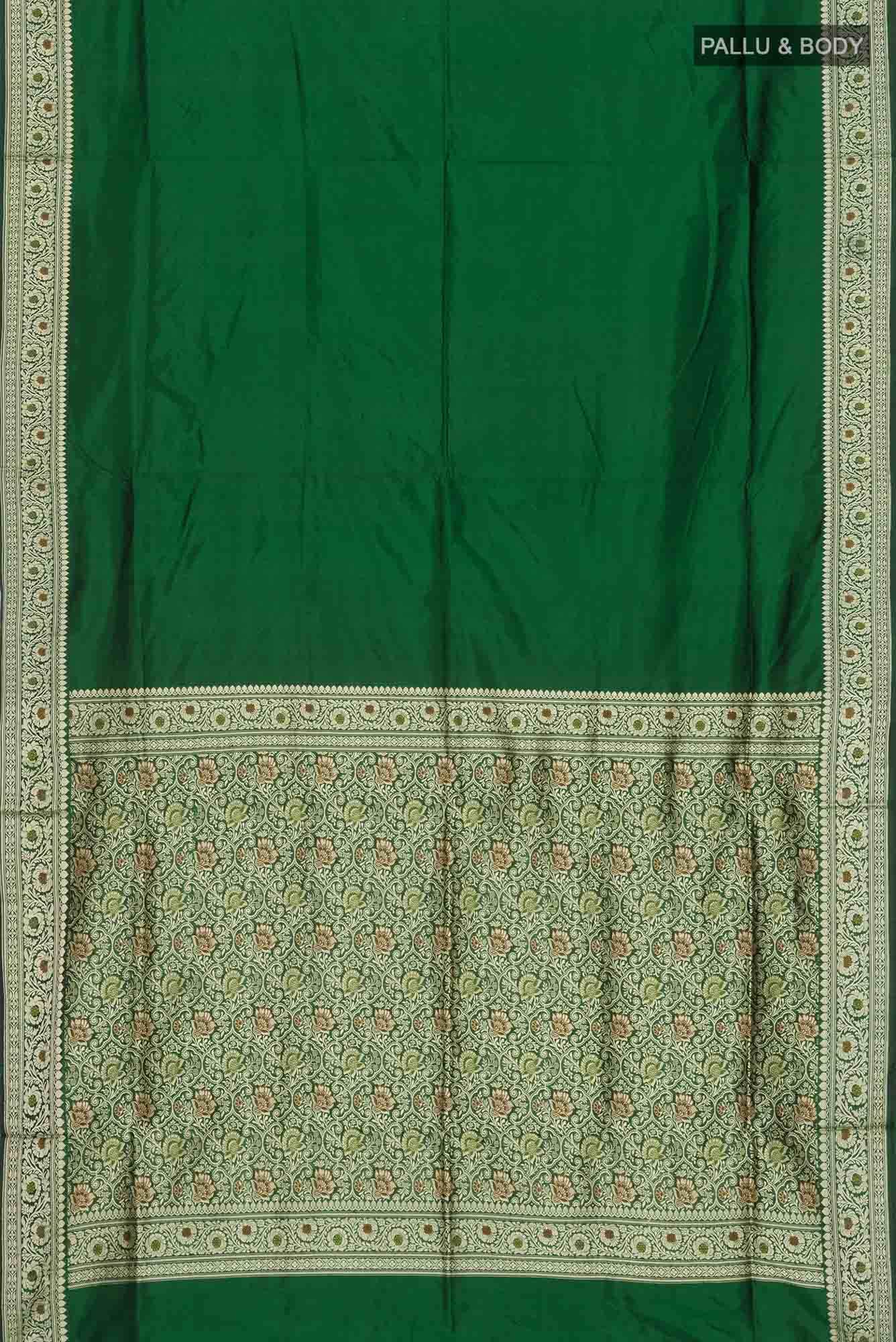 Green Banarasi Katan Silk Saree