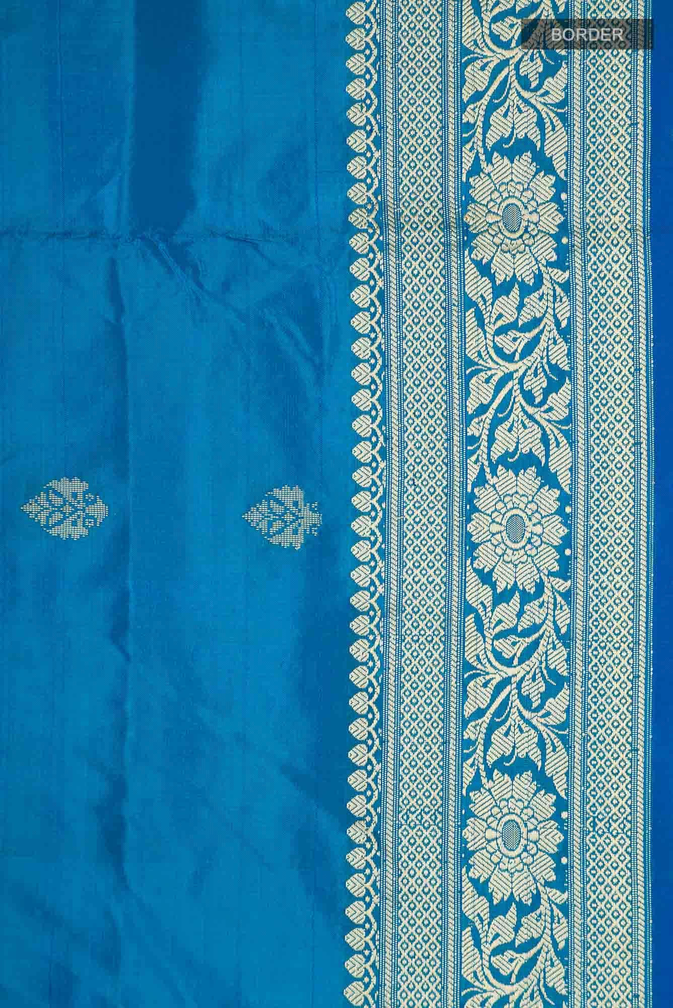 Blue Banarasi Katan Silk Saree