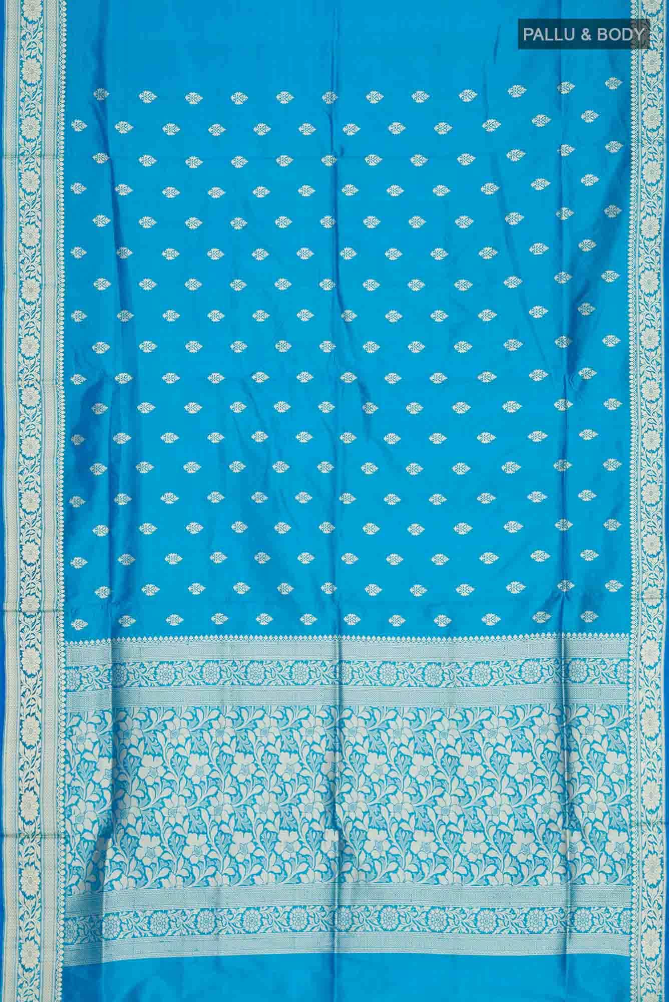 Blue Banarasi Katan Silk Saree