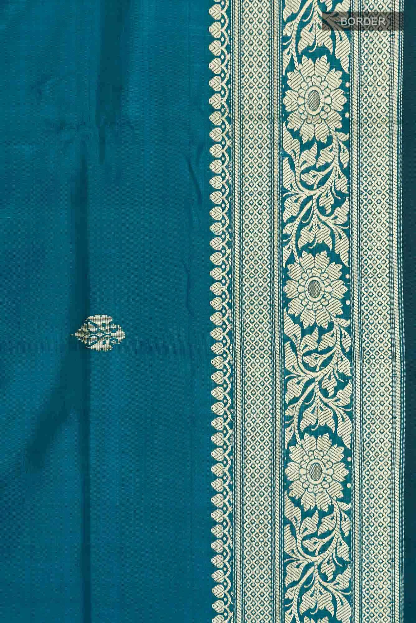 Blue Banarasi Katan Silk Saree