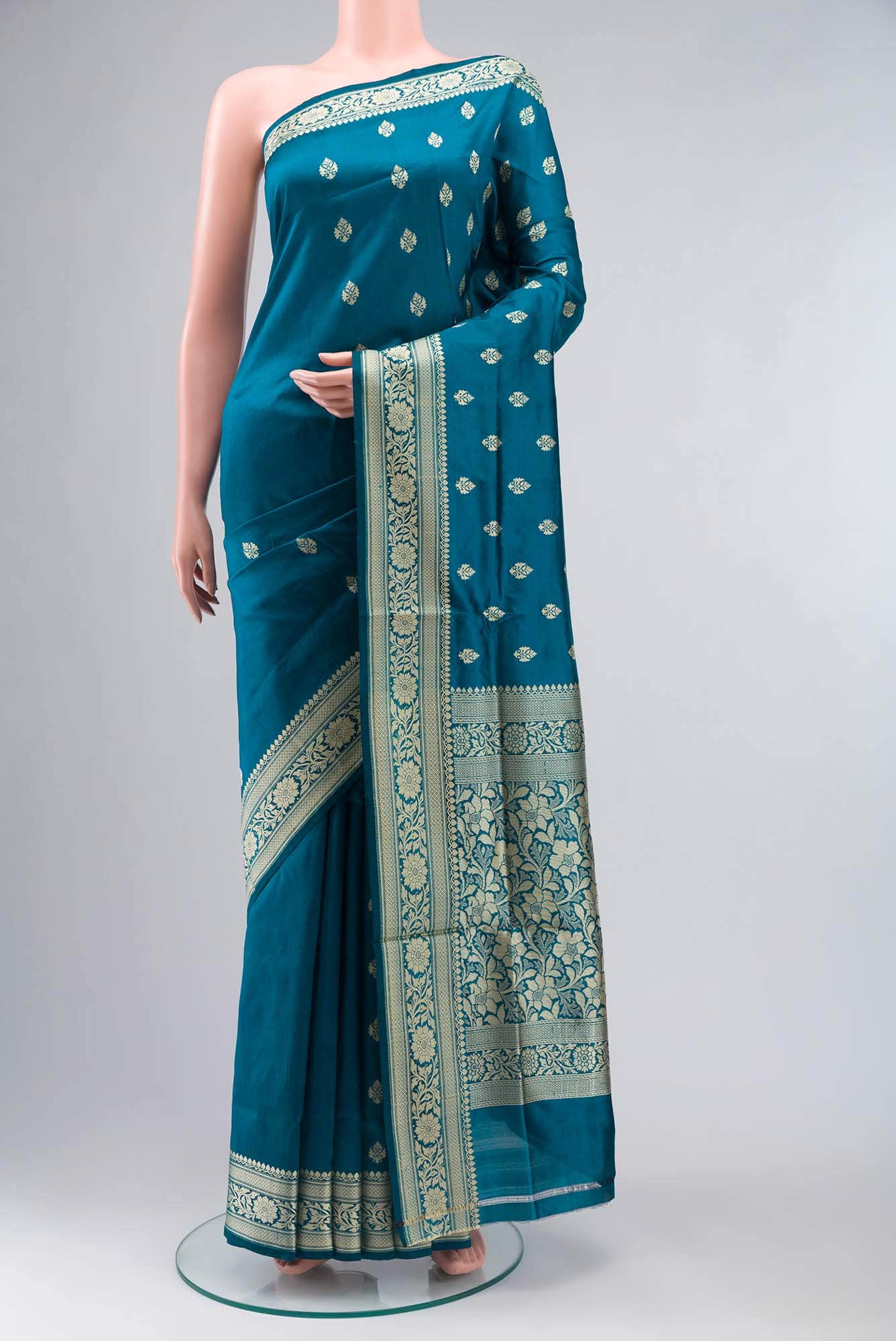 Blue Banarasi Katan Silk Saree