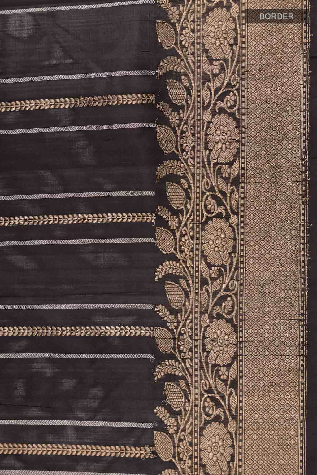 Black Banarasi Katan Silk Saree