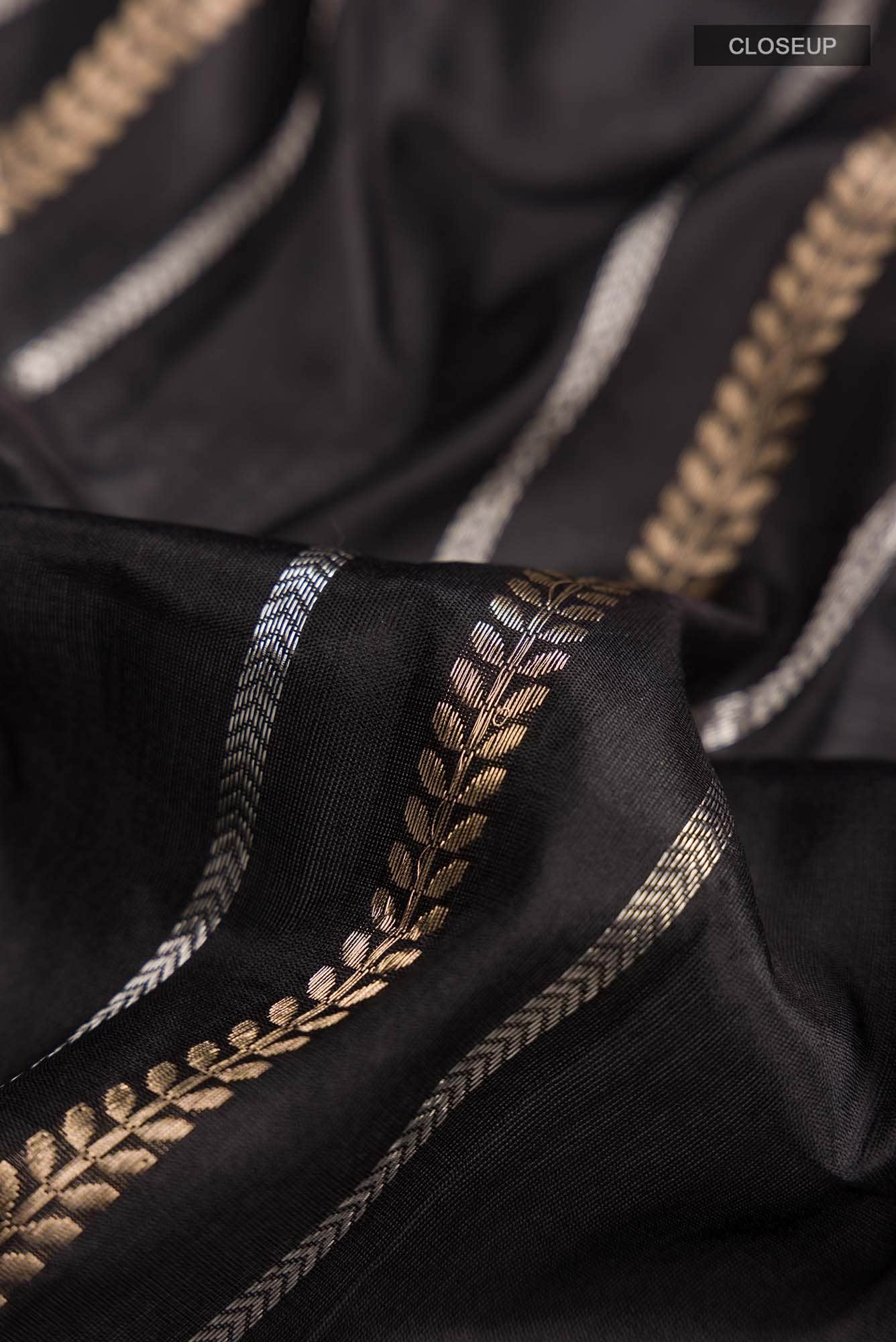 Black Banarasi Katan Silk Saree
