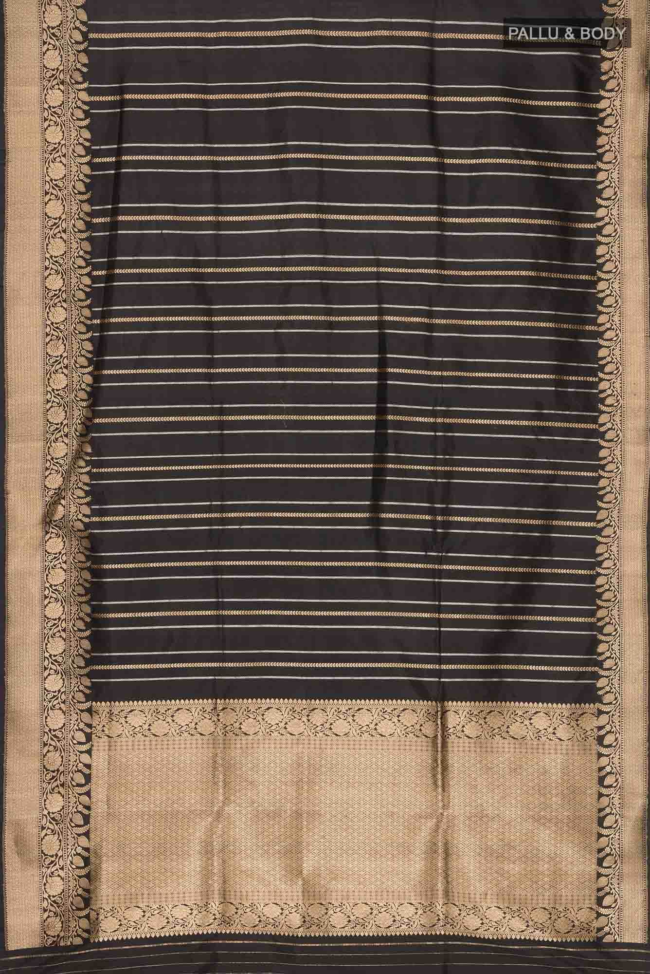 Black Banarasi Katan Silk Saree