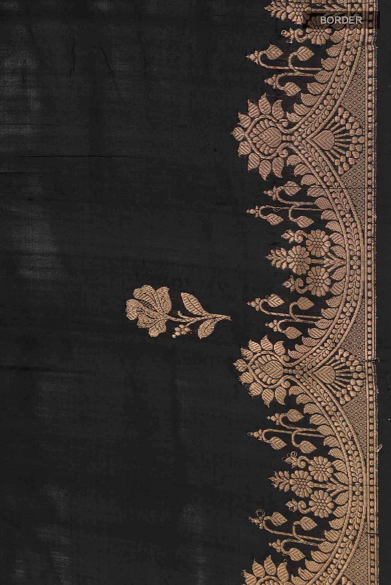 Black Banarasi Katan Silk Saree