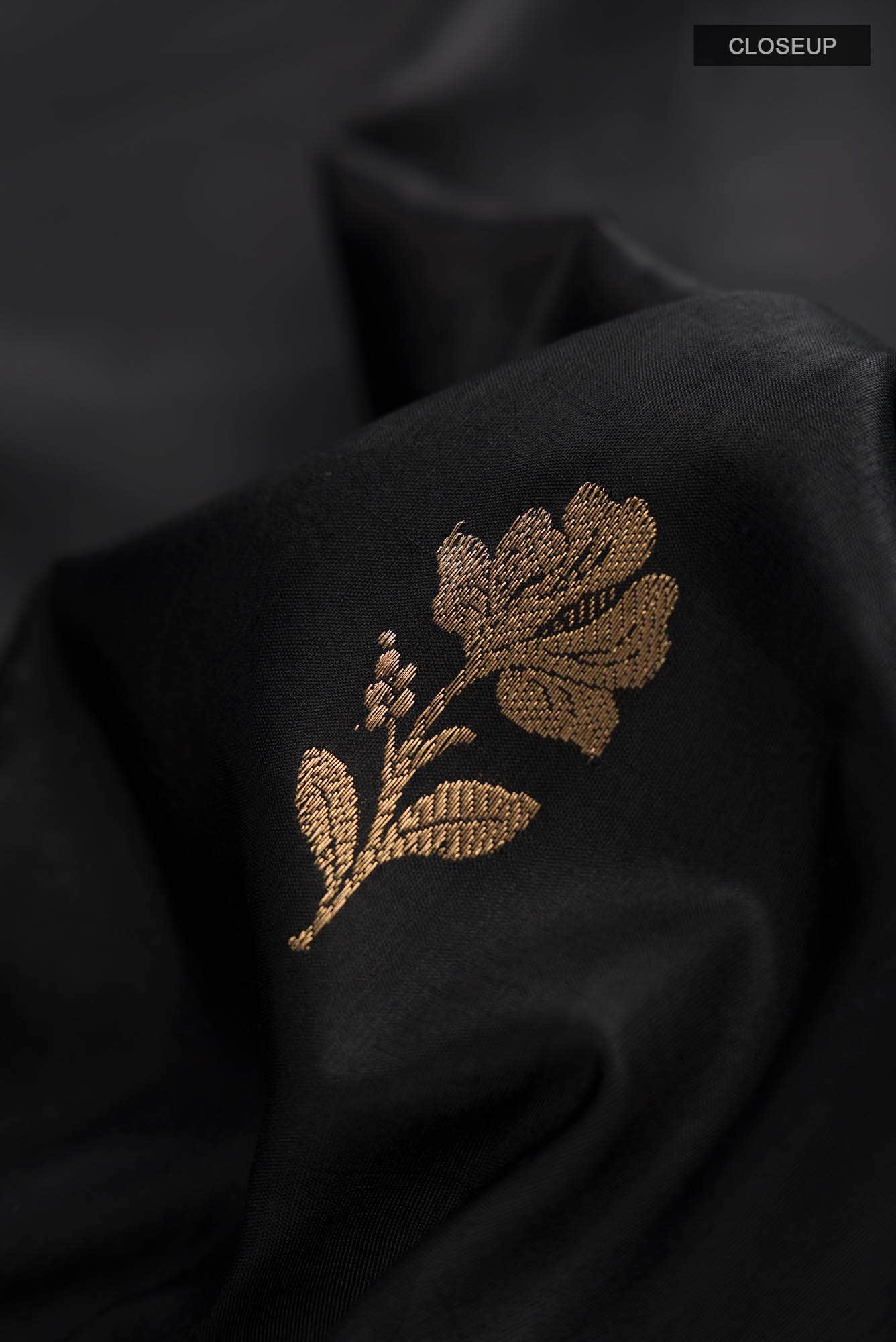 Black Banarasi Katan Silk Saree