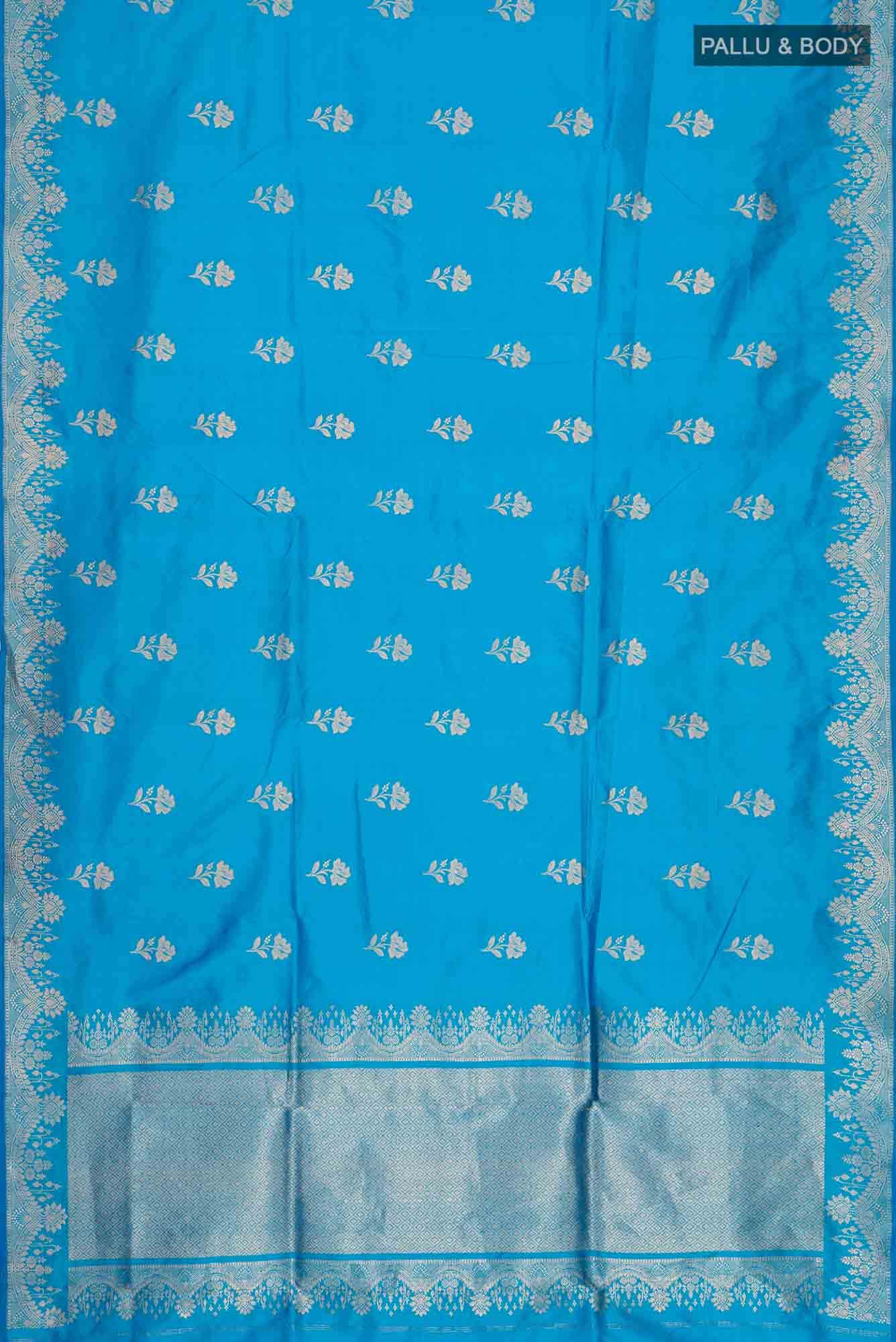Blue Banarasi Katan Silk Saree