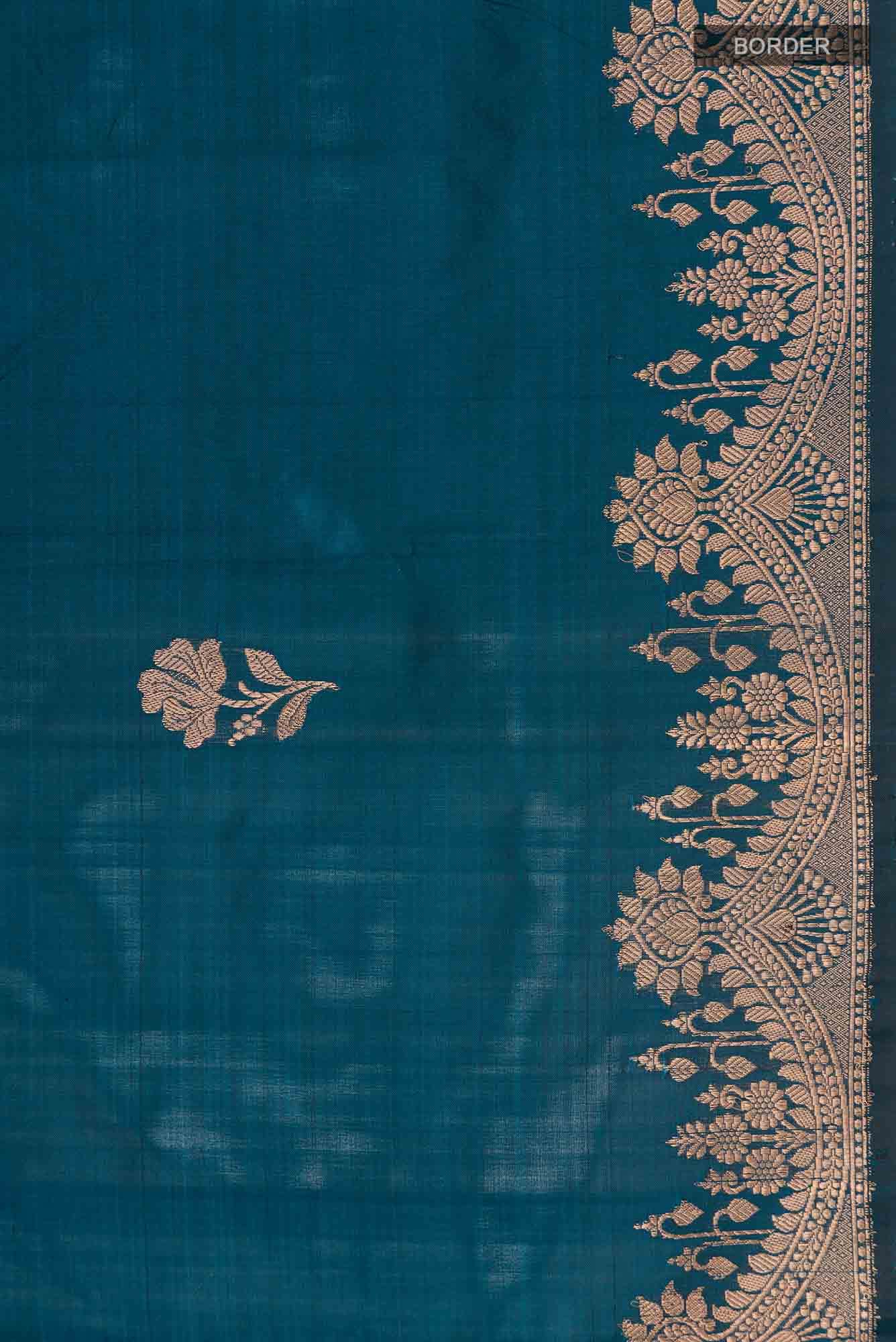 Blue Banarasi Katan Silk Saree