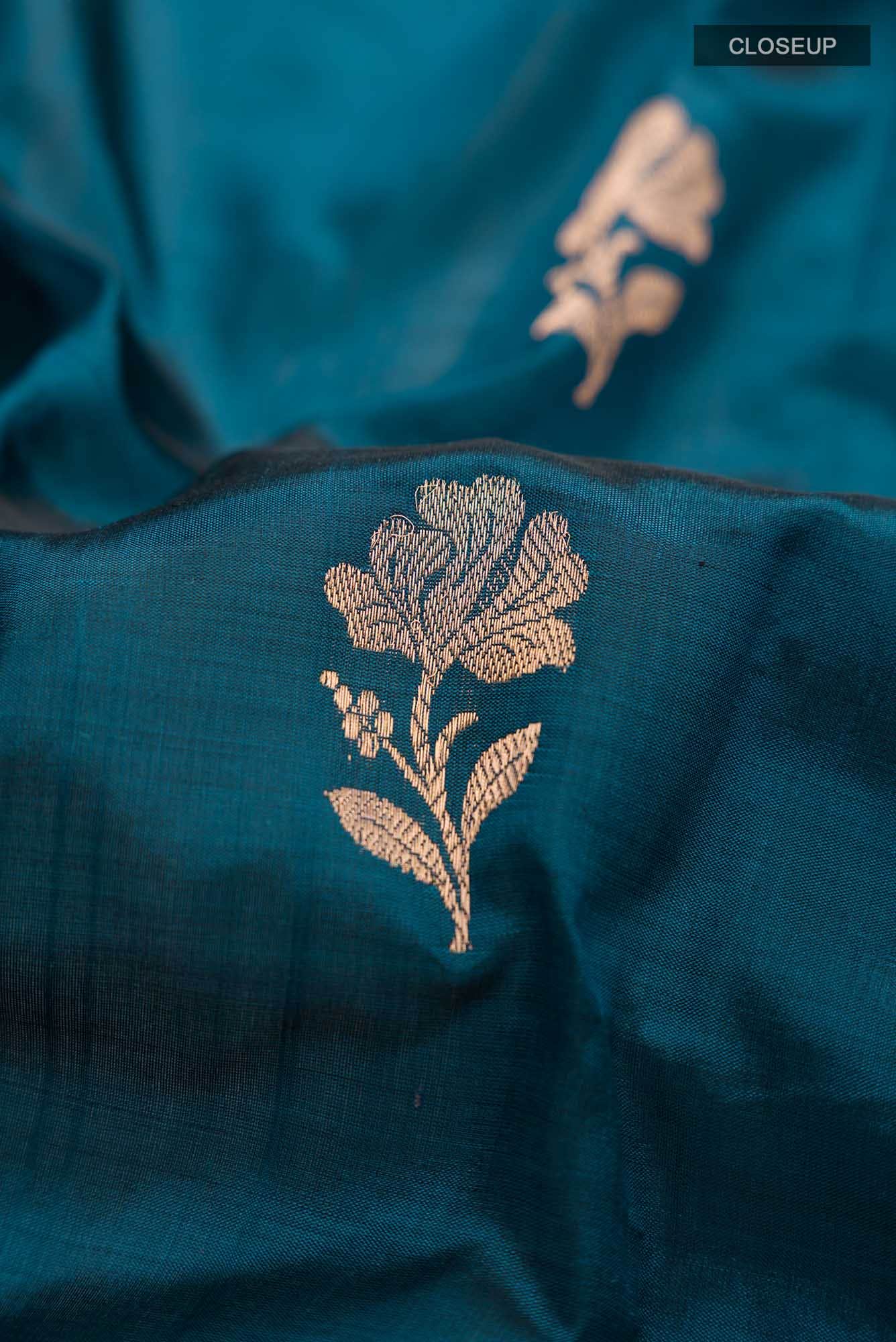 Blue Banarasi Katan Silk Saree