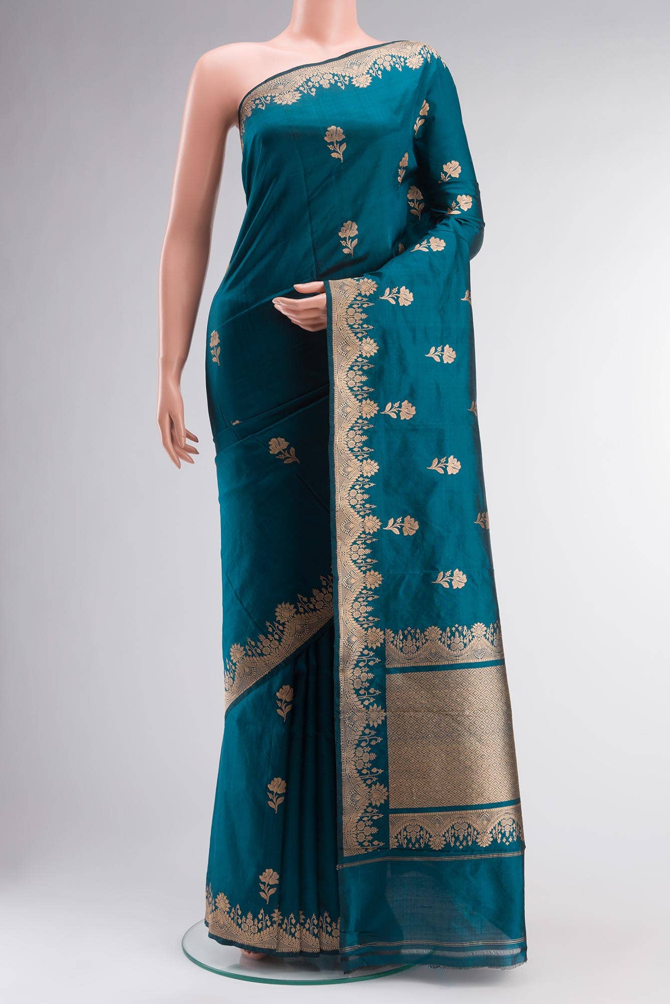 Blue Banarasi Katan Silk Saree