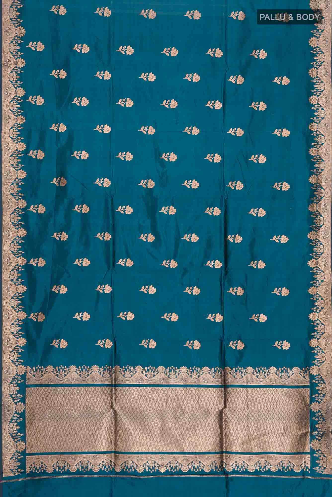 Blue Banarasi Katan Silk Saree