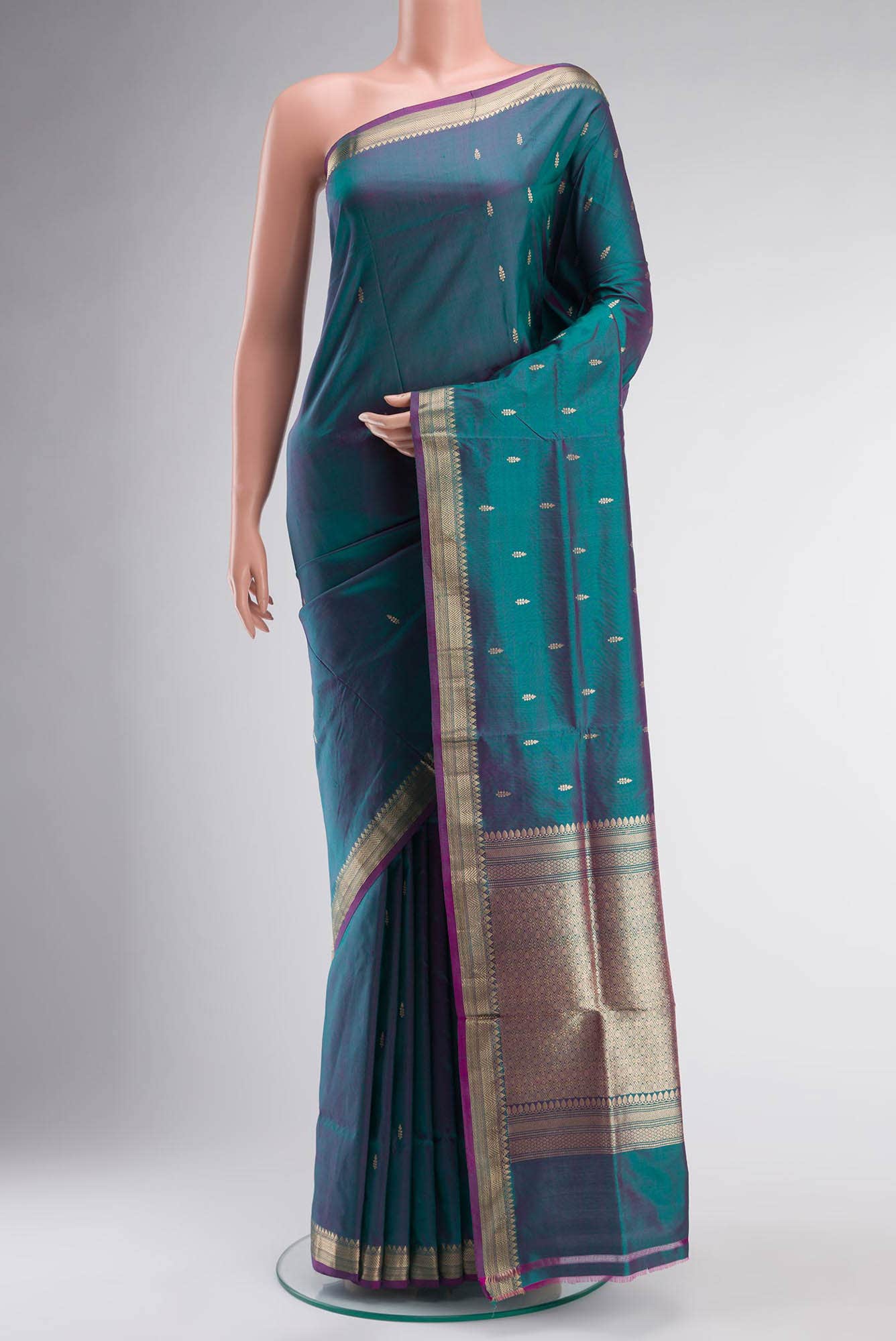 Blue Banarasi Katan Silk Saree