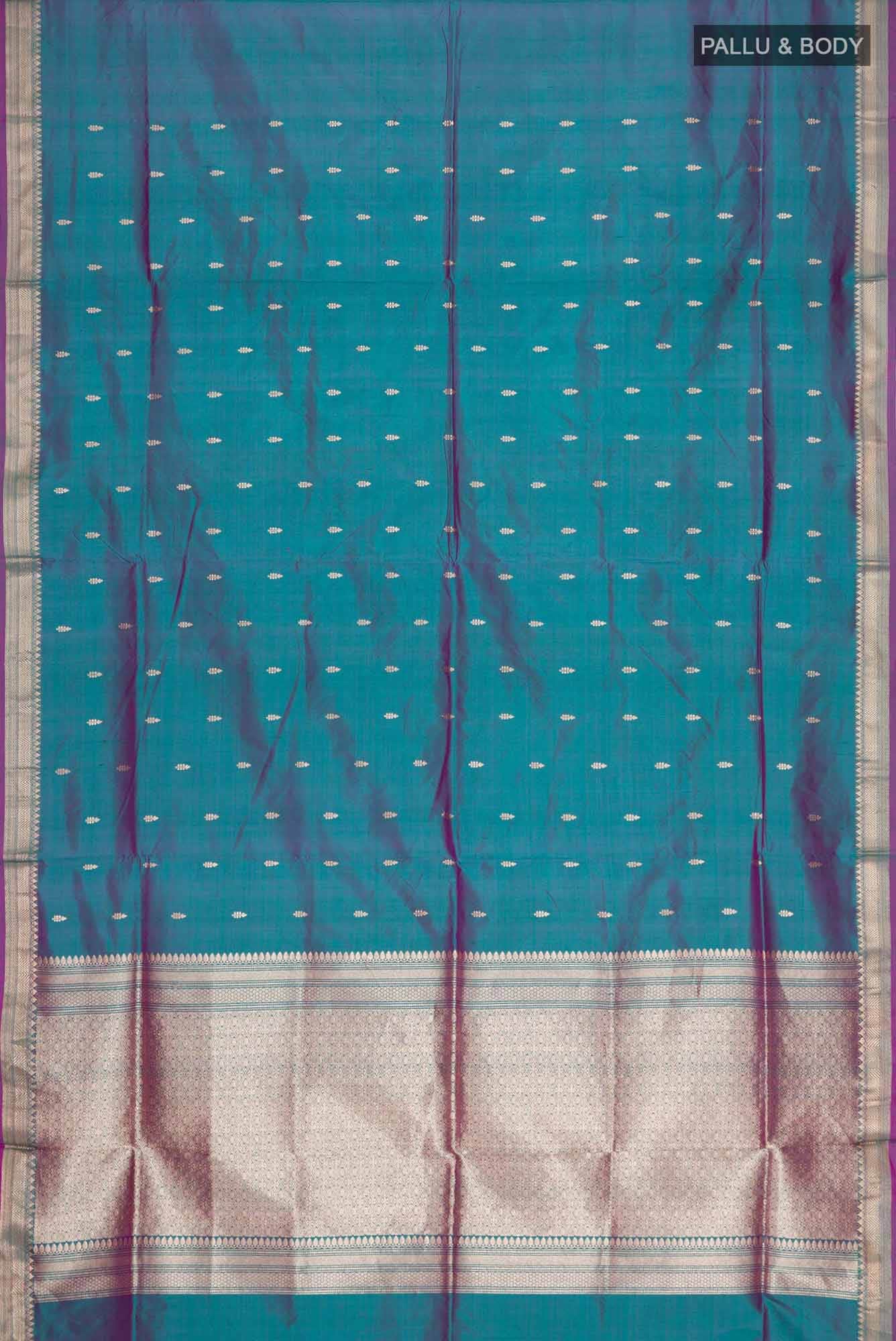 Blue Banarasi Katan Silk Saree
