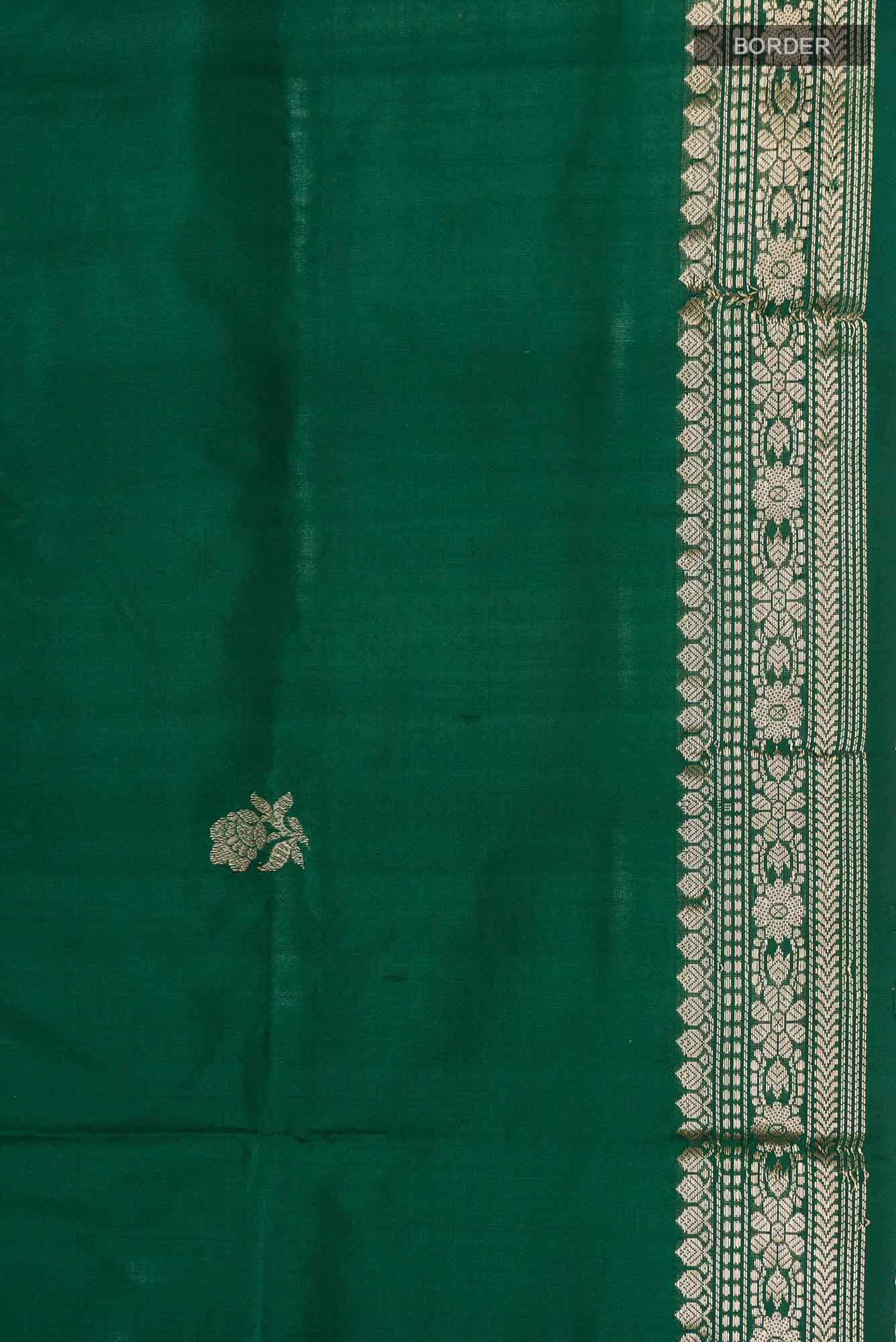 Green Banarasi Katan Silk Saree